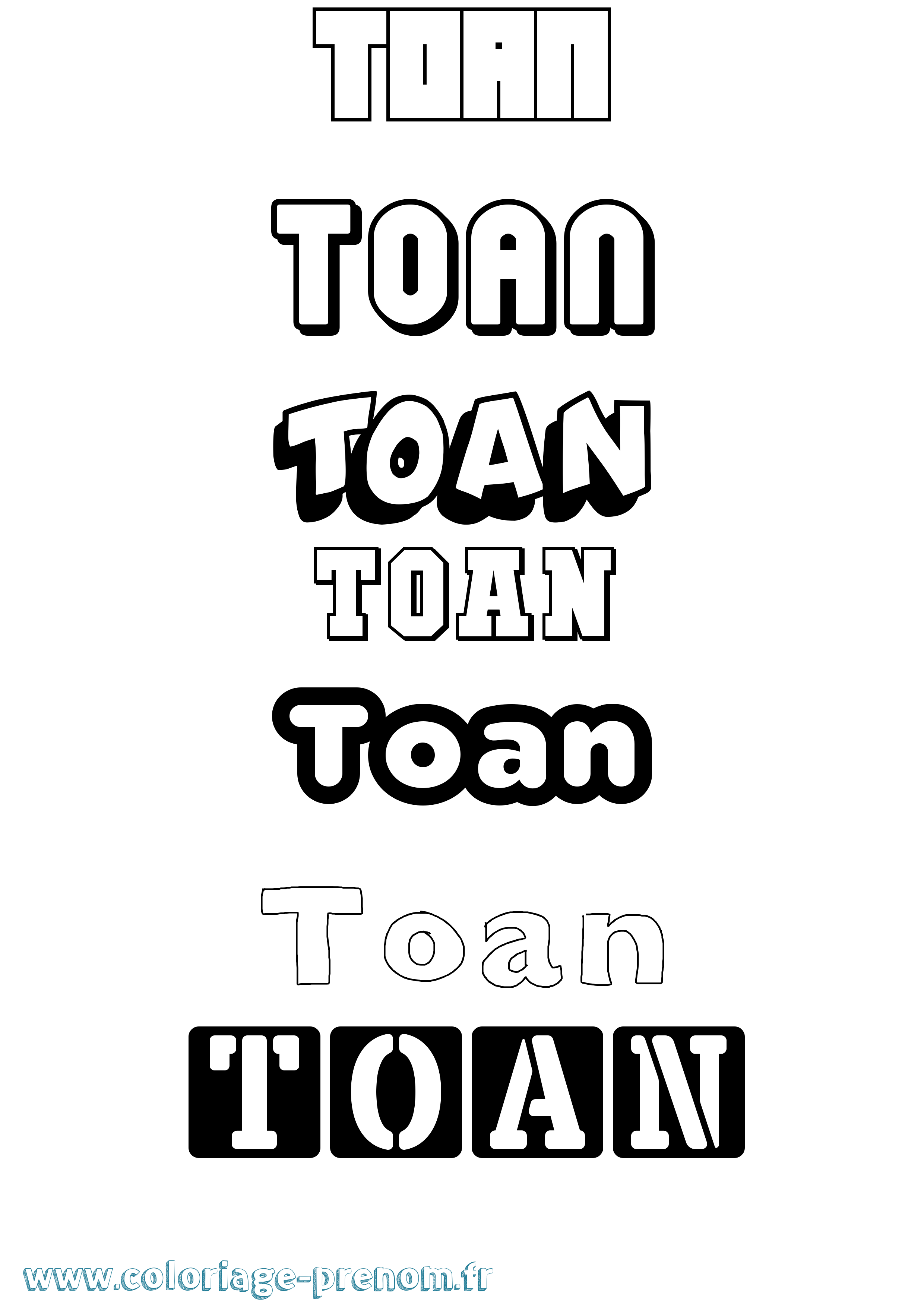 Coloriage Toan Simple Coloriage prénom Toan Simple