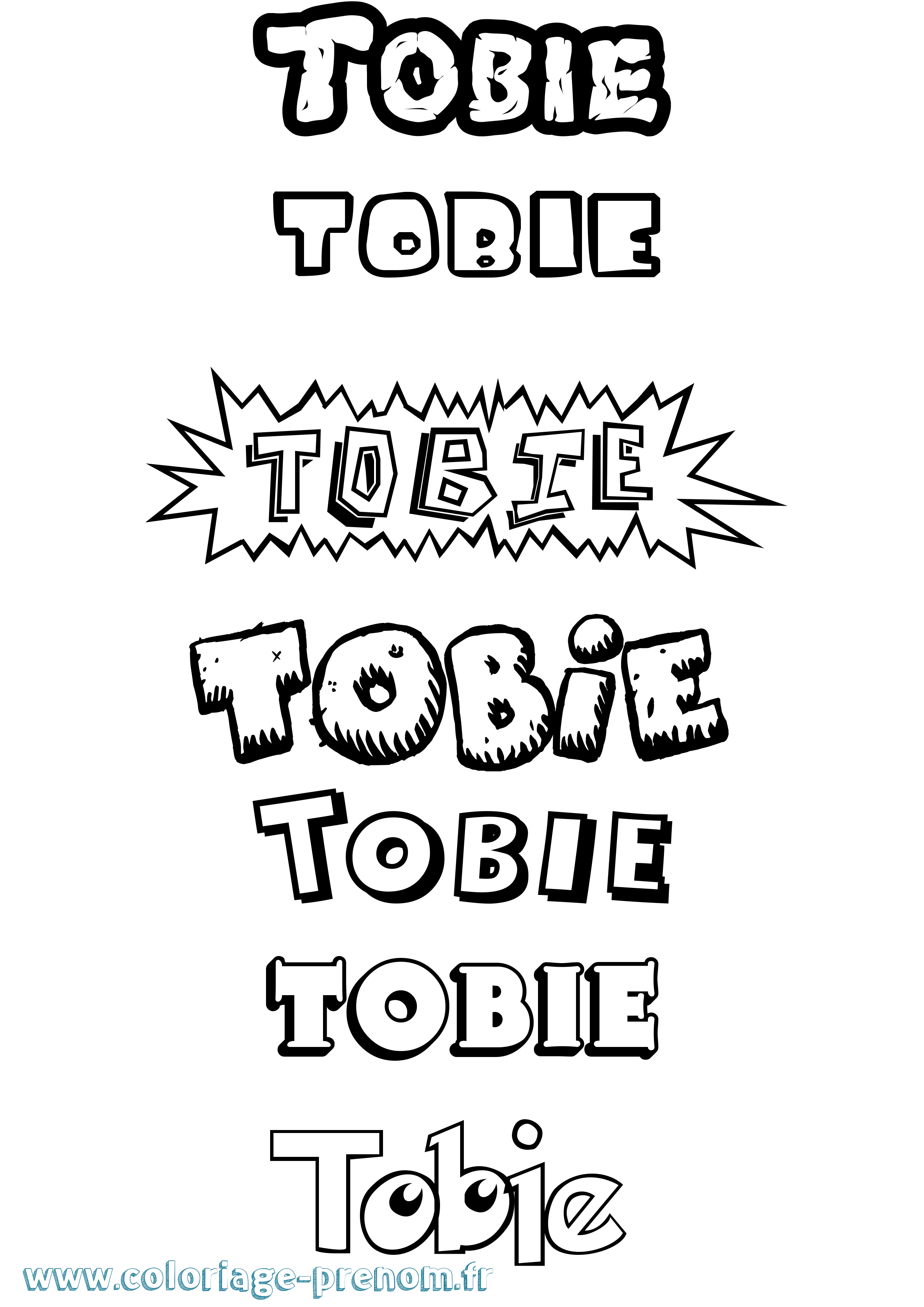 Coloriage Tobie Dessin Animé Coloriage prénom Tobie Dessin Animé