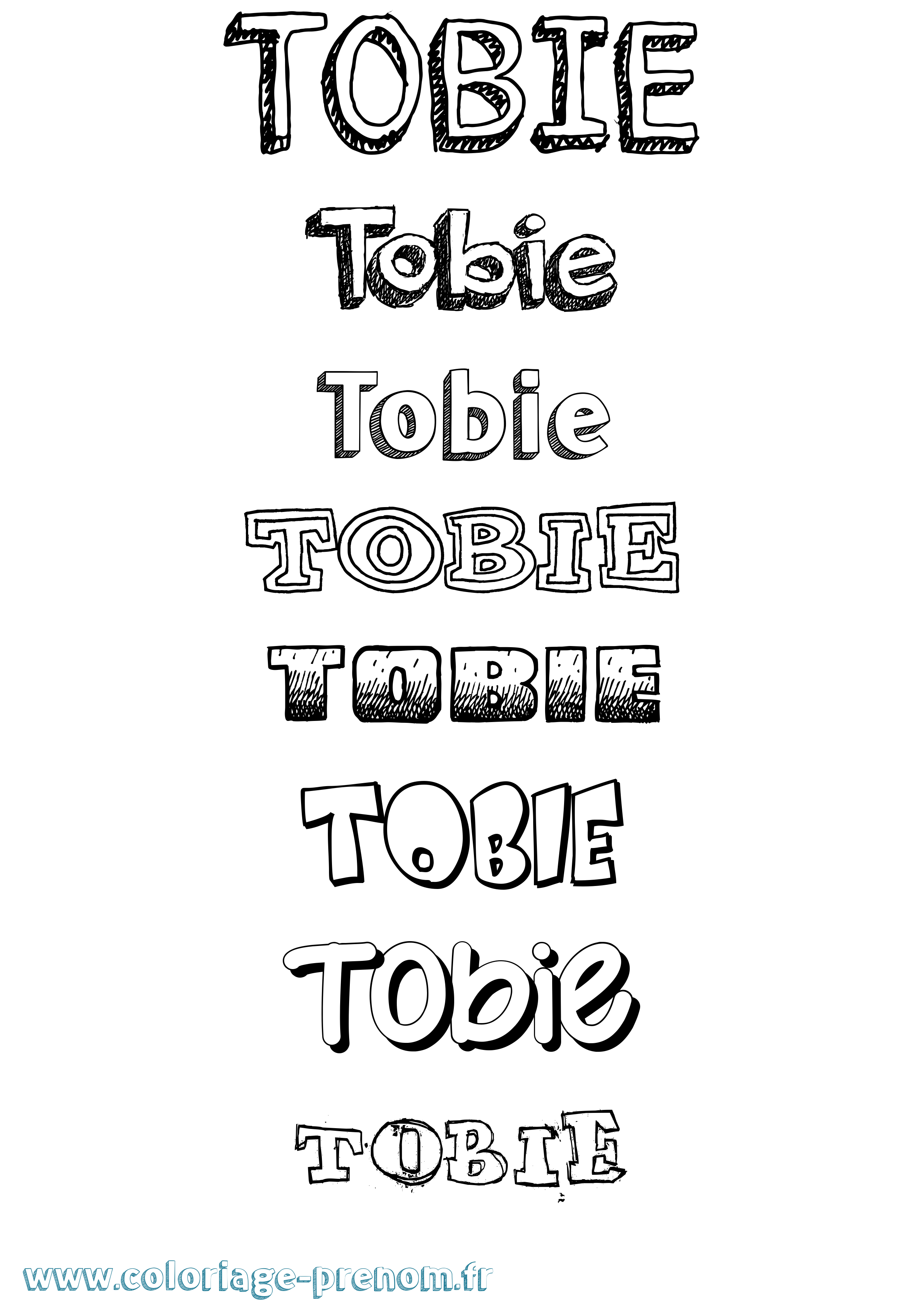 Coloriage Tobie Dessiné Coloriage prénom Tobie Dessiné