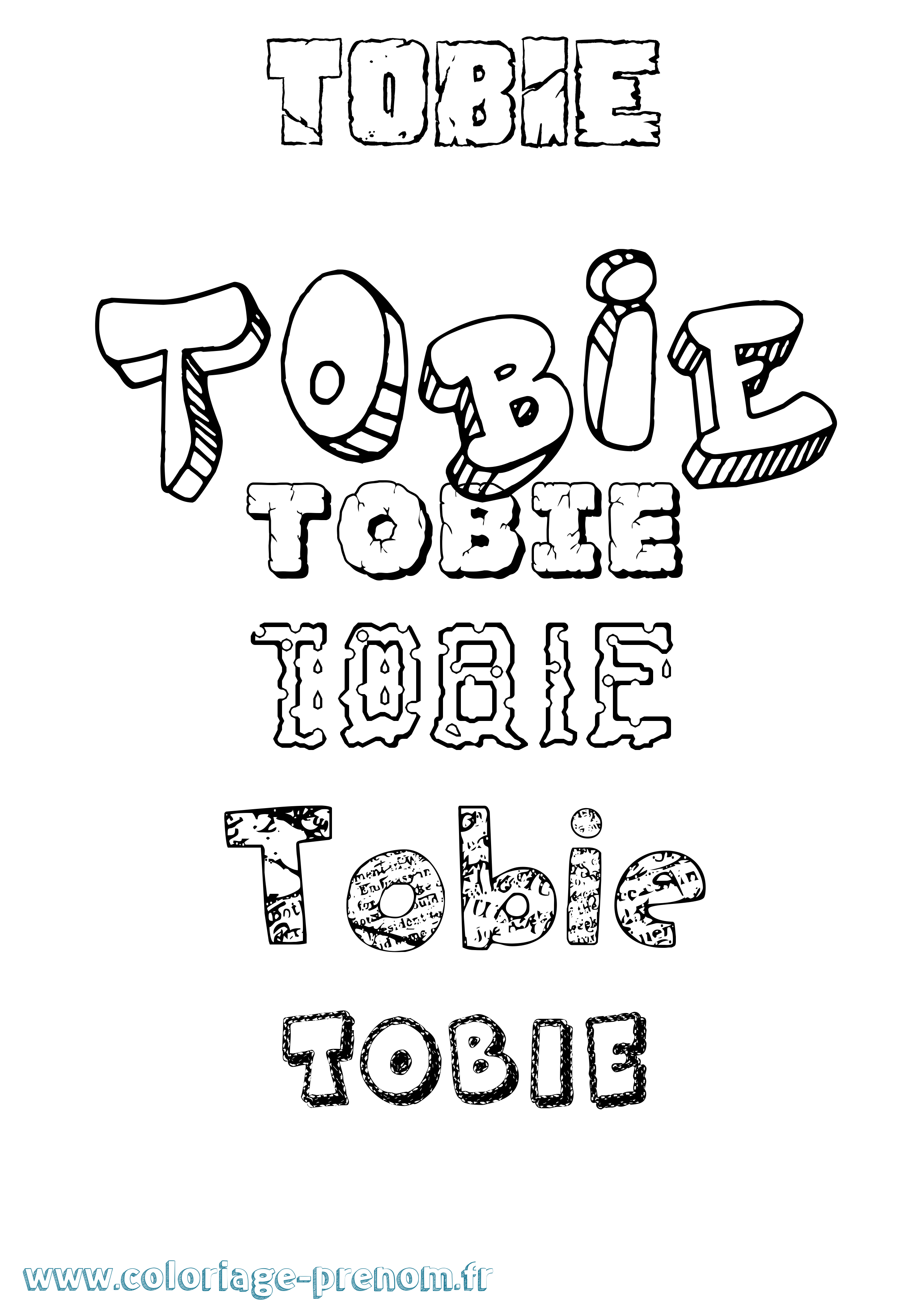 Coloriage Tobie Destructuré Coloriage prénom Tobie Destructuré