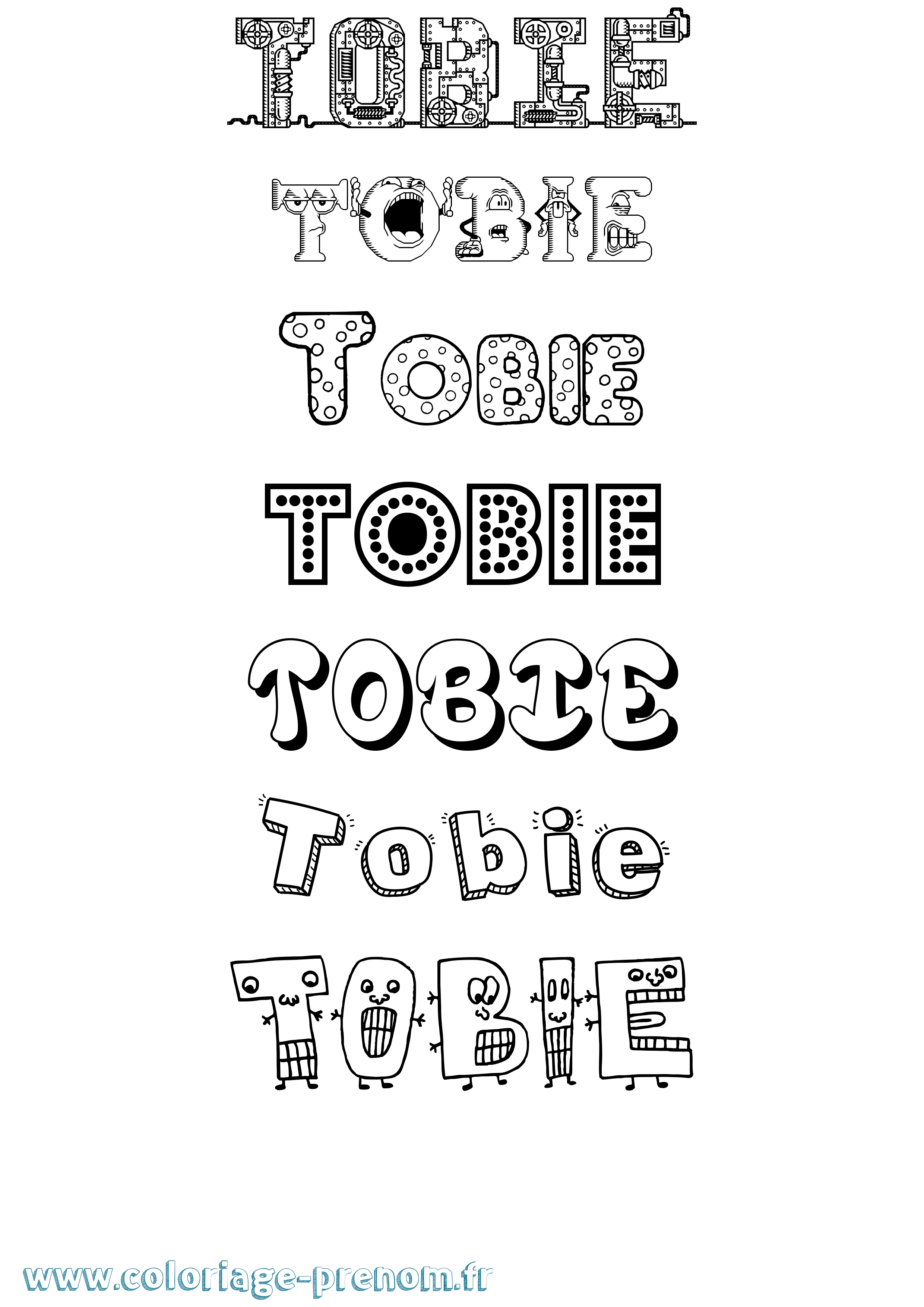 Coloriage Tobie Fun Coloriage prénom Tobie Fun