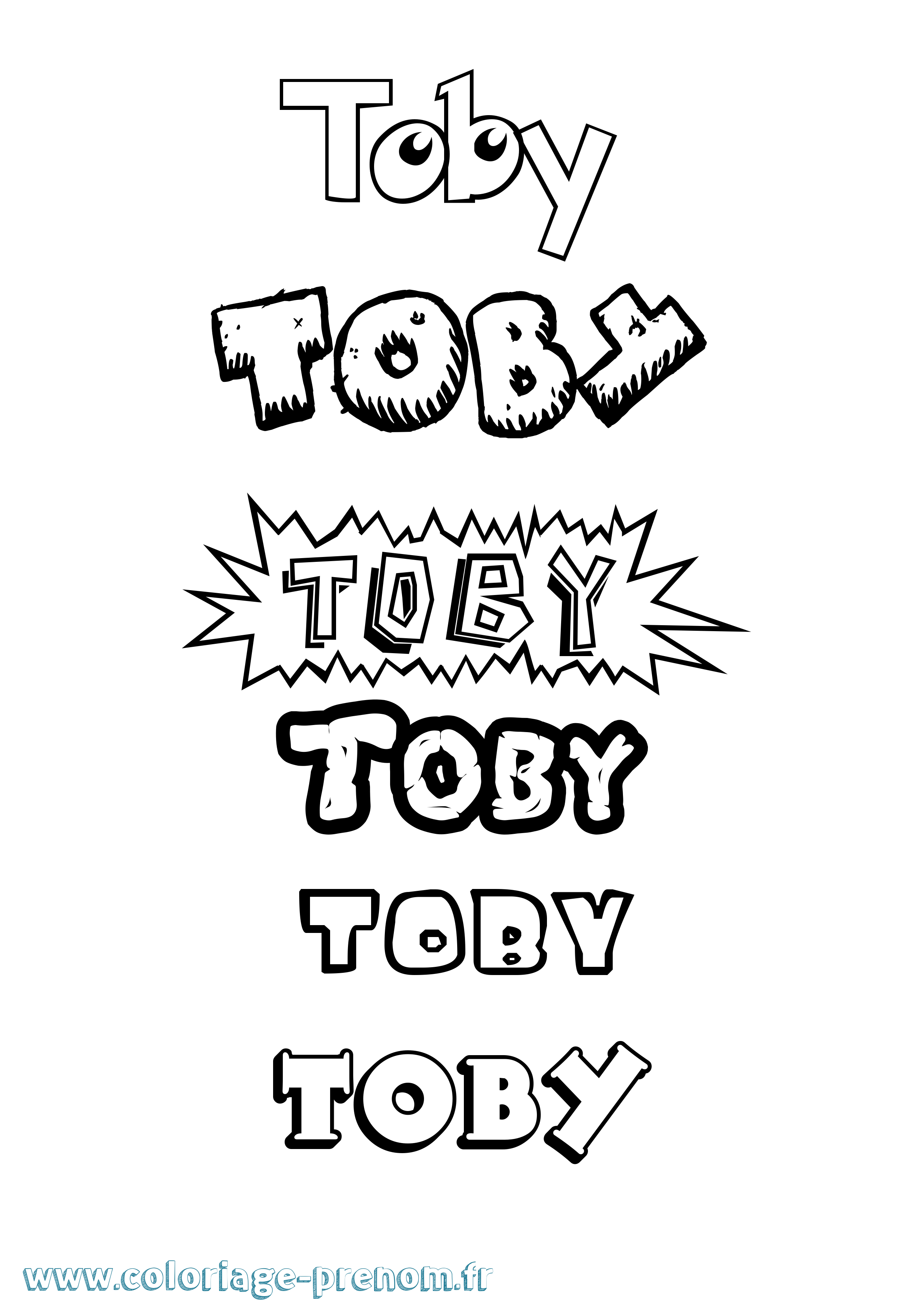 Coloriage Toby Dessin Animé Coloriage prénom Toby Dessin Animé