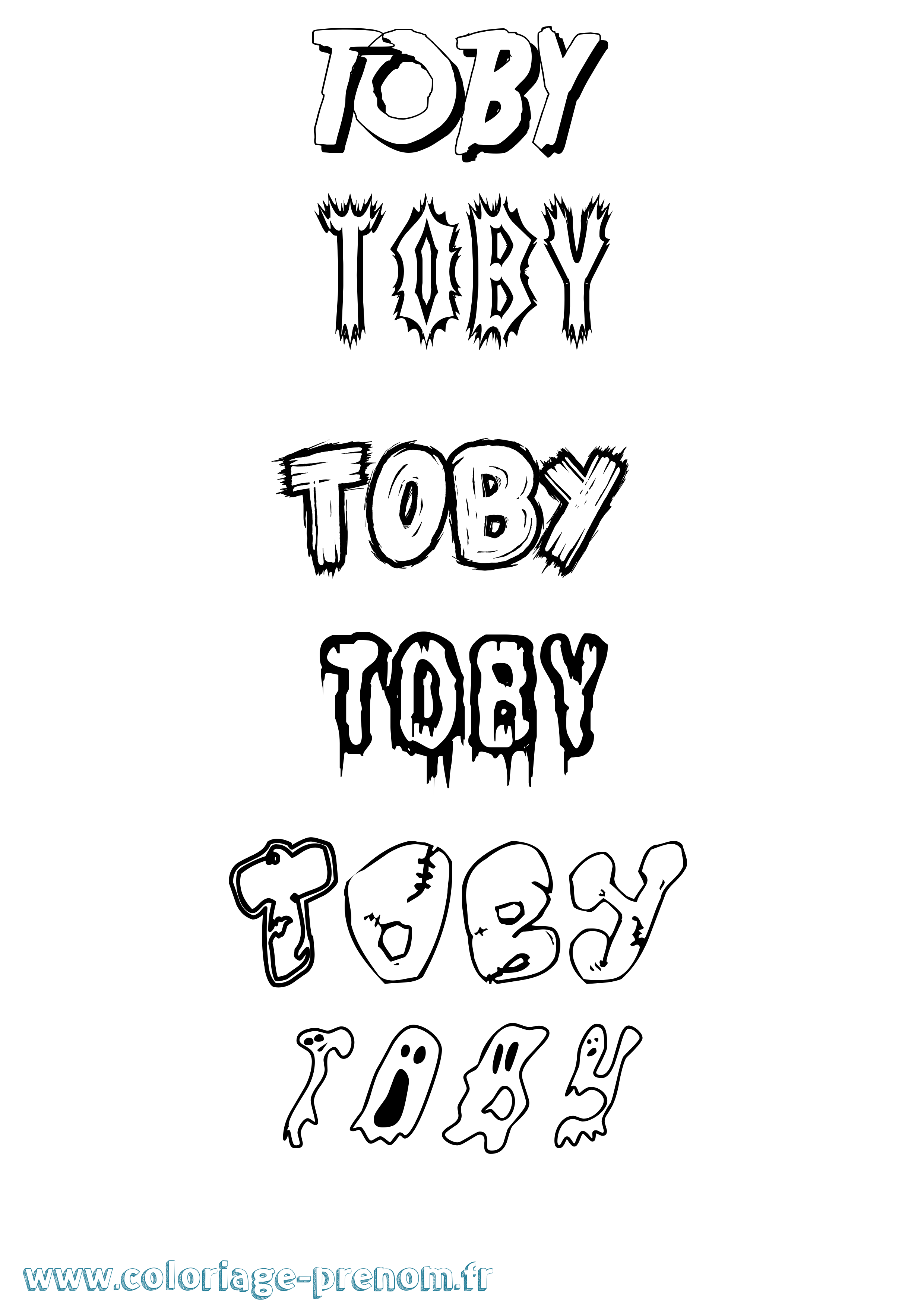 Coloriage Toby Frisson Coloriage prénom Toby Frisson