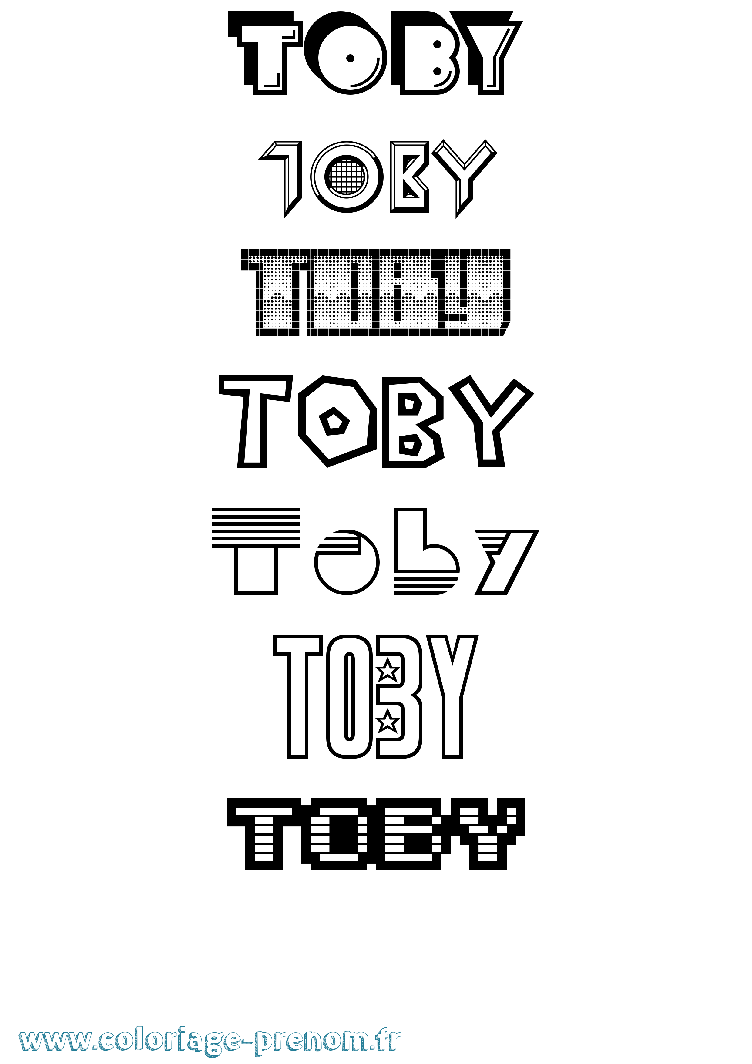 Coloriage Toby Jeux Vidéos Coloriage prénom Toby Jeux Vidéos