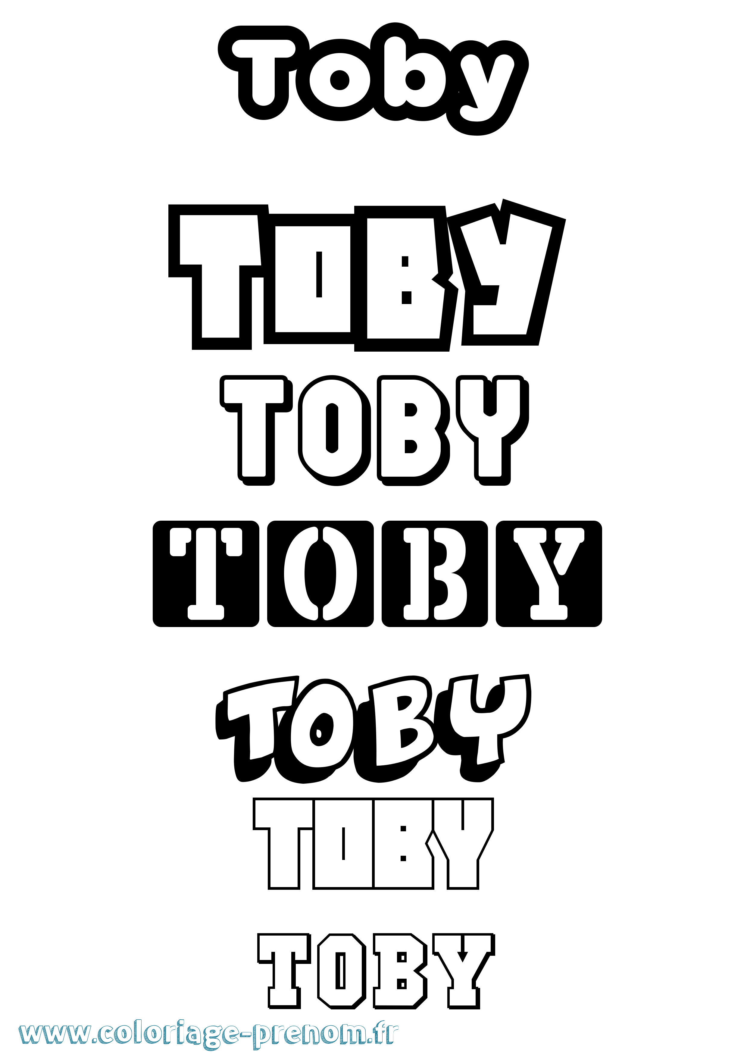 Coloriage Toby Simple Coloriage prénom Toby Simple