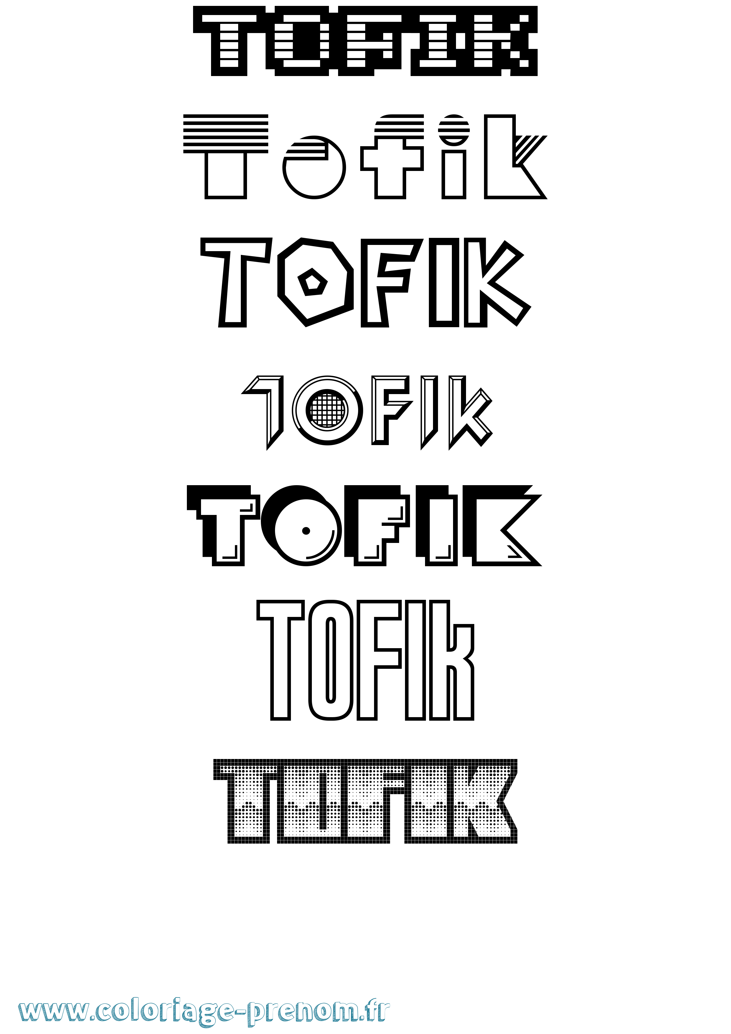 Coloriage Tofik Jeux Vidéos Coloriage prénom Tofik Jeux Vidéos