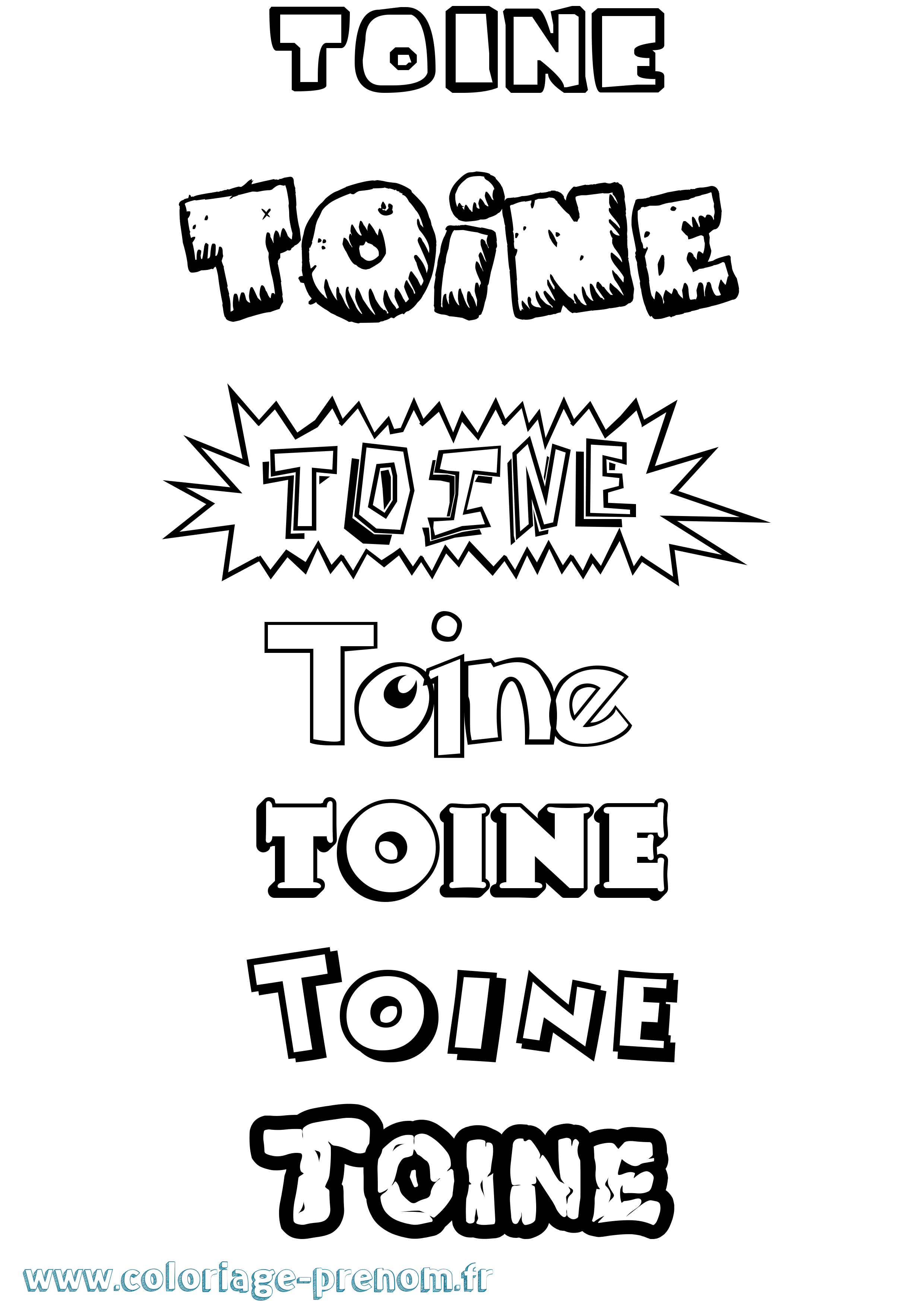 Coloriage Toine Dessin Animé Coloriage prénom Toine Dessin Animé