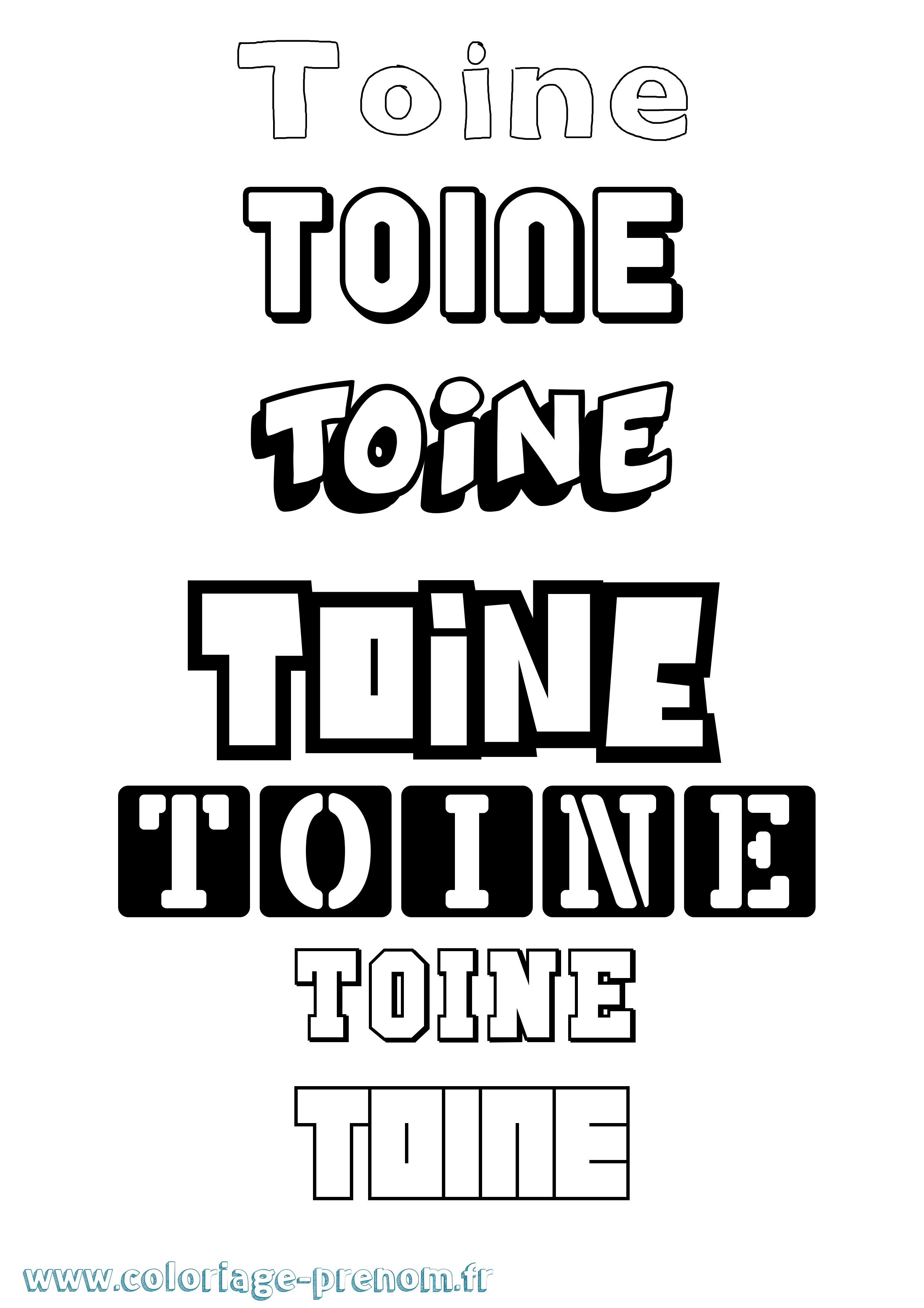 Coloriage Toine Simple Coloriage prénom Toine Simple