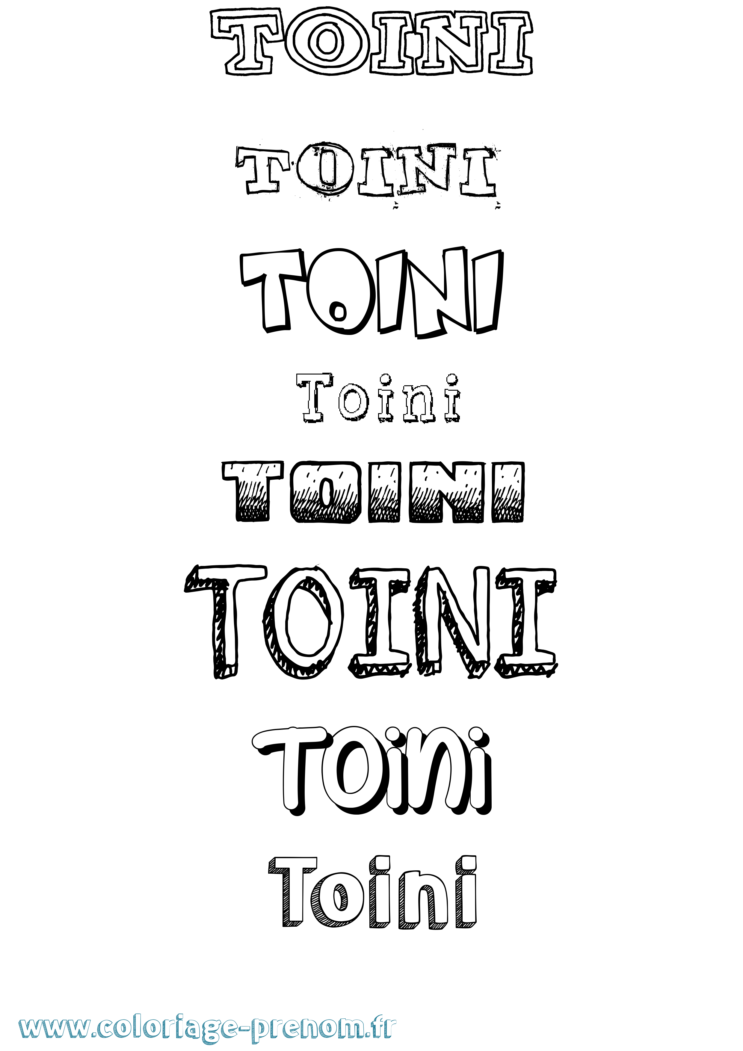 Coloriage Toini Dessiné Coloriage prénom Toini Dessiné