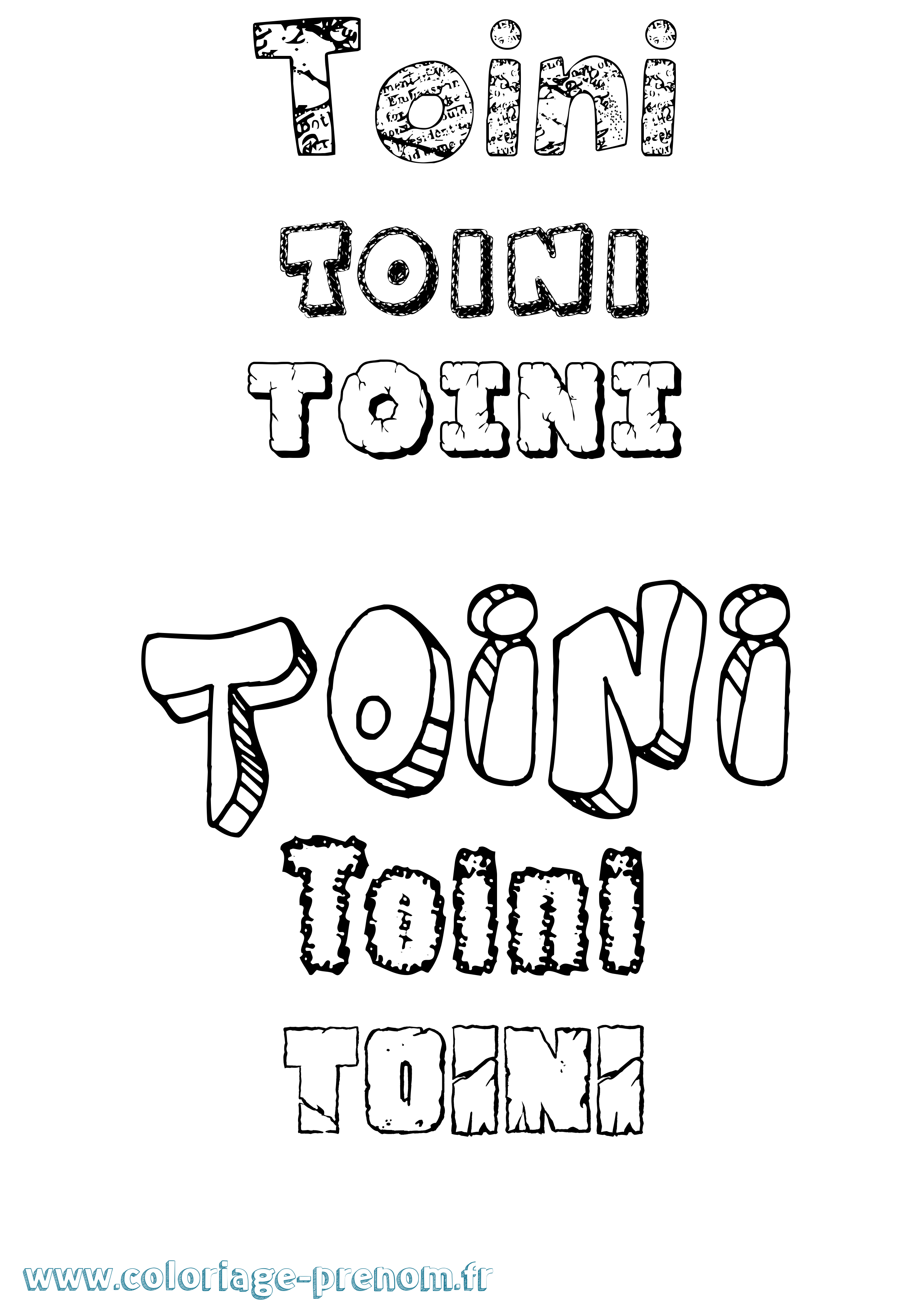 Coloriage Toini Destructuré Coloriage prénom Toini Destructuré