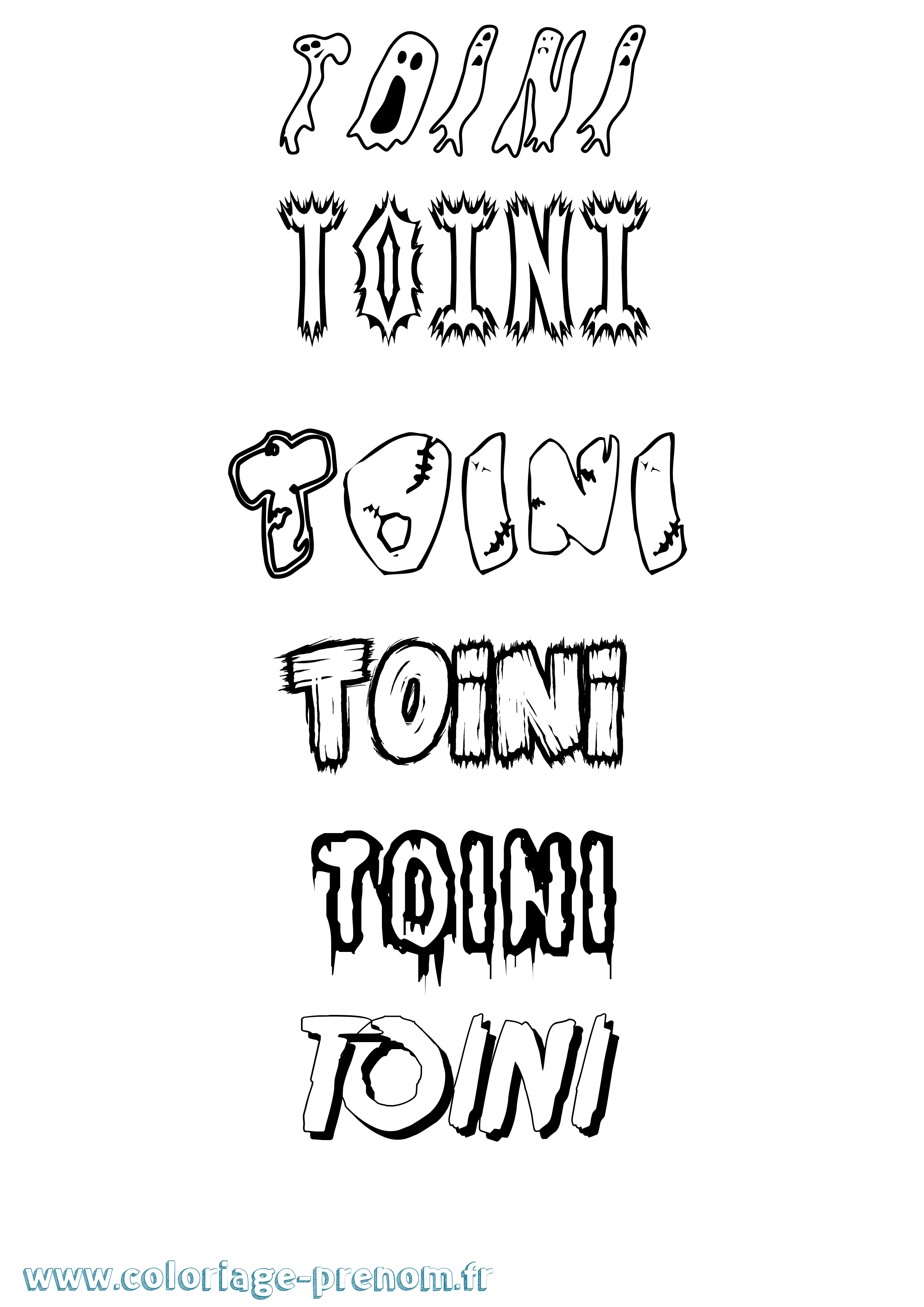 Coloriage Toini Frisson Coloriage prénom Toini Frisson