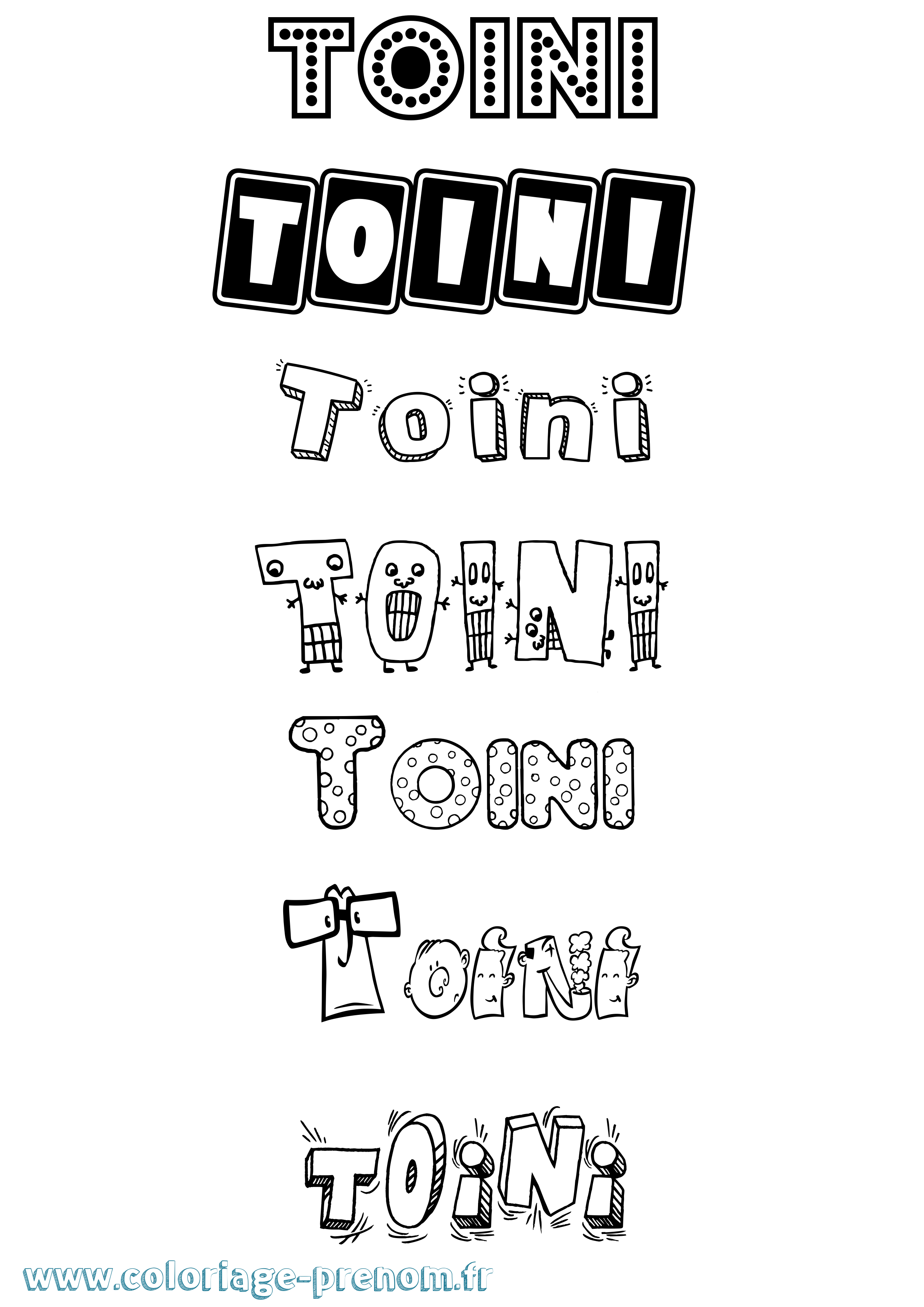 Coloriage Toini Fun Coloriage prénom Toini Fun