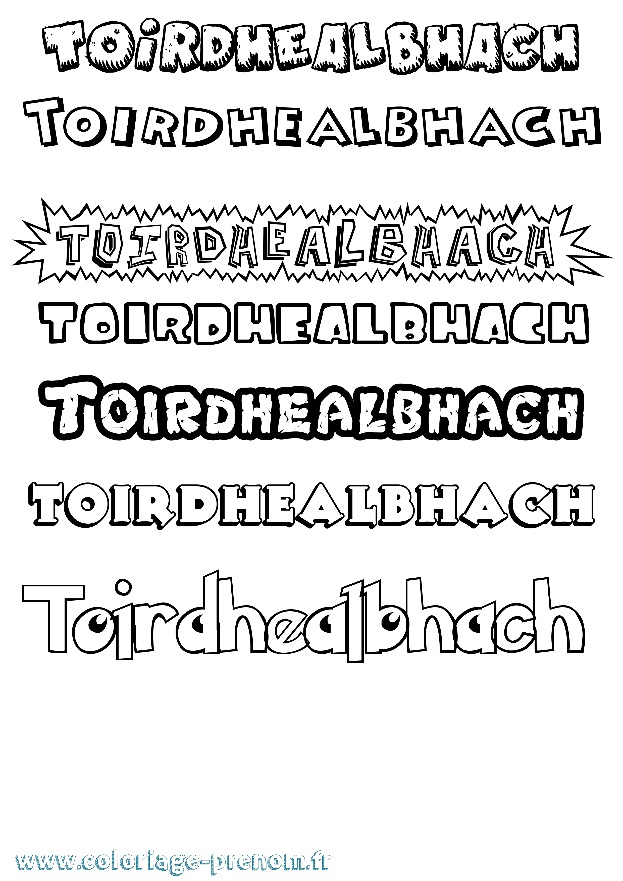 Coloriage Toirdhealbhach Dessin Animé Coloriage prénom Toirdhealbhach Dessin Animé