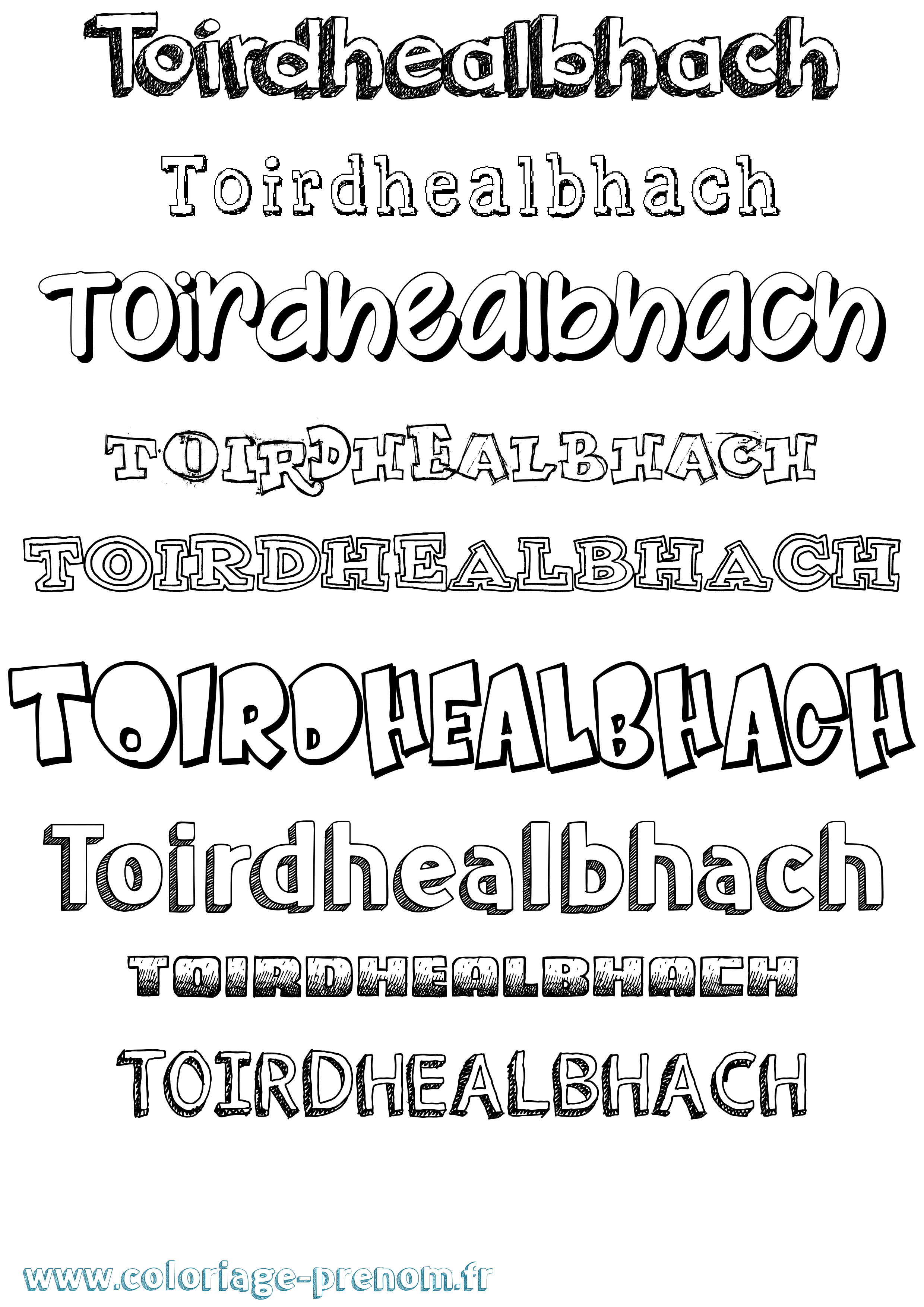 Coloriage Toirdhealbhach Dessiné Coloriage prénom Toirdhealbhach Dessiné