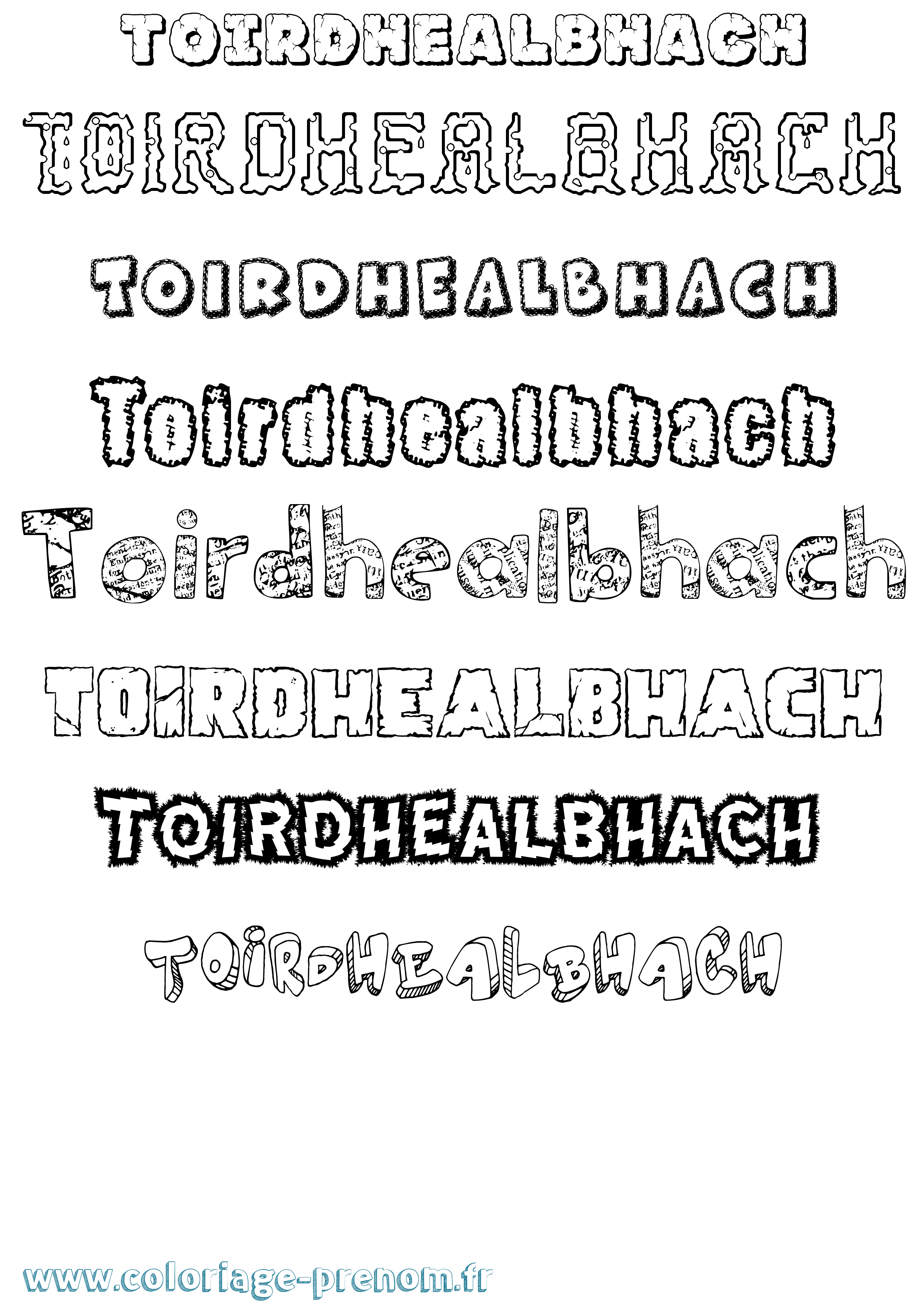 Coloriage Toirdhealbhach Destructuré Coloriage prénom Toirdhealbhach Destructuré