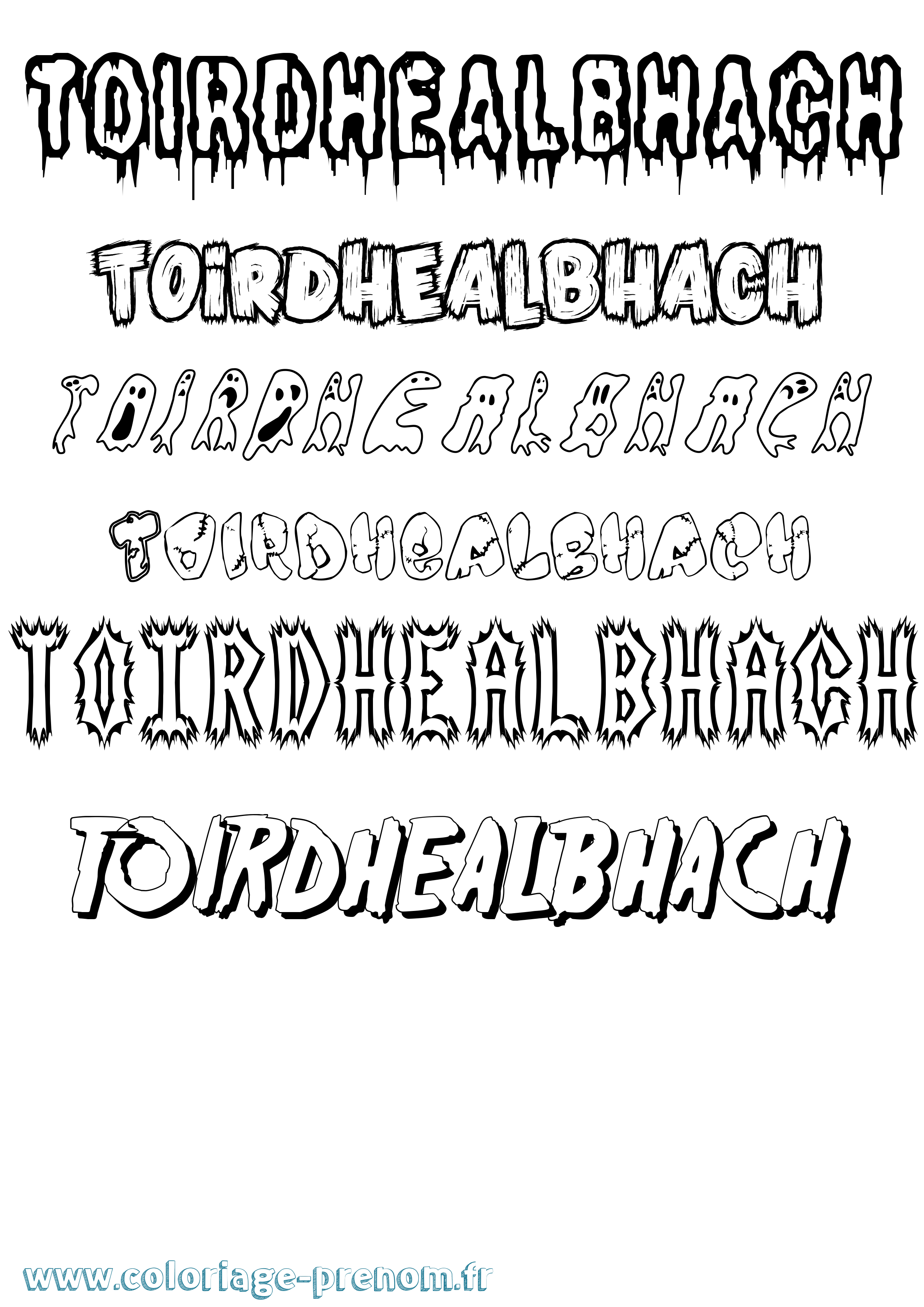 Coloriage Toirdhealbhach Frisson Coloriage prénom Toirdhealbhach Frisson