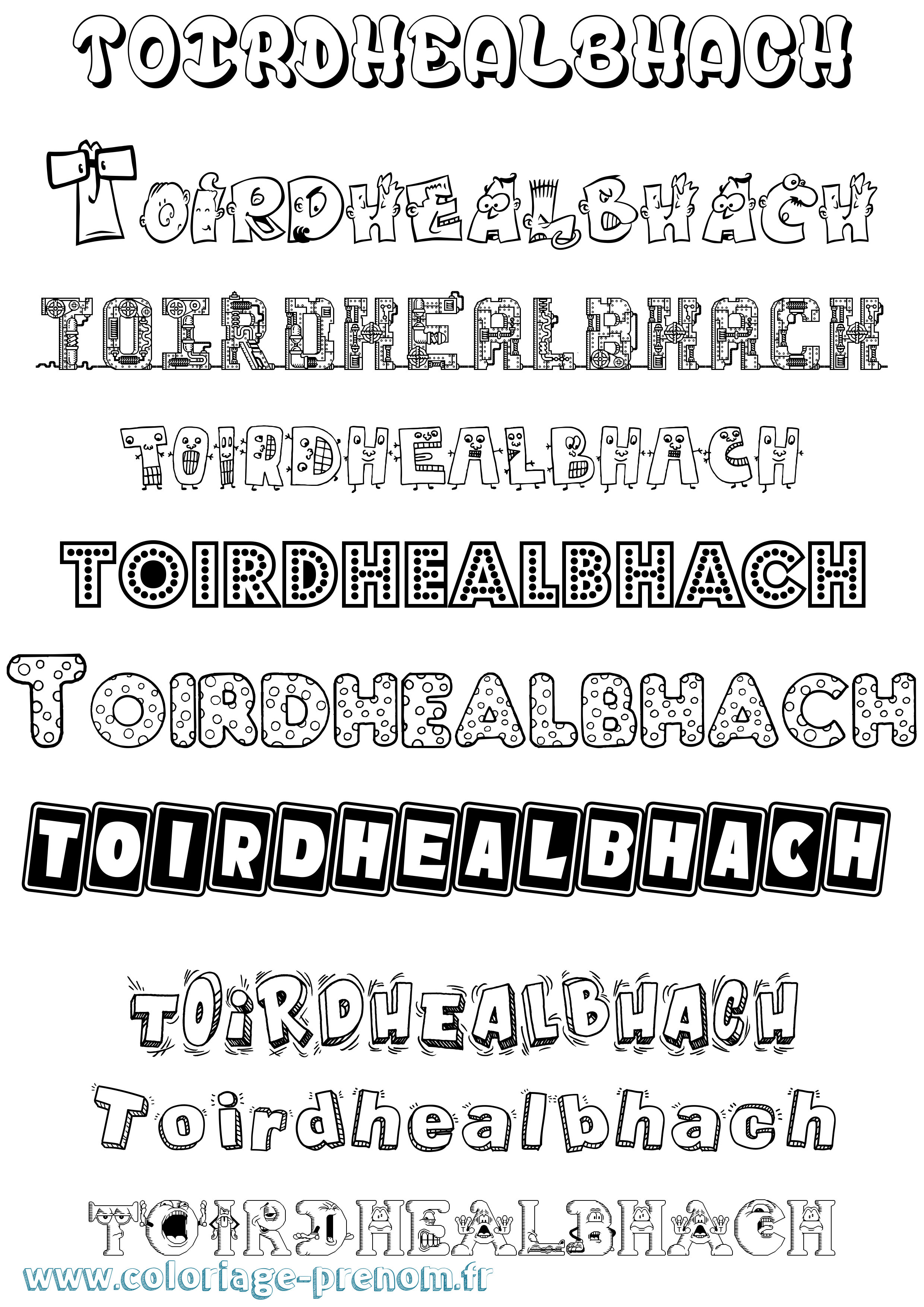 Coloriage Toirdhealbhach Fun Coloriage prénom Toirdhealbhach Fun