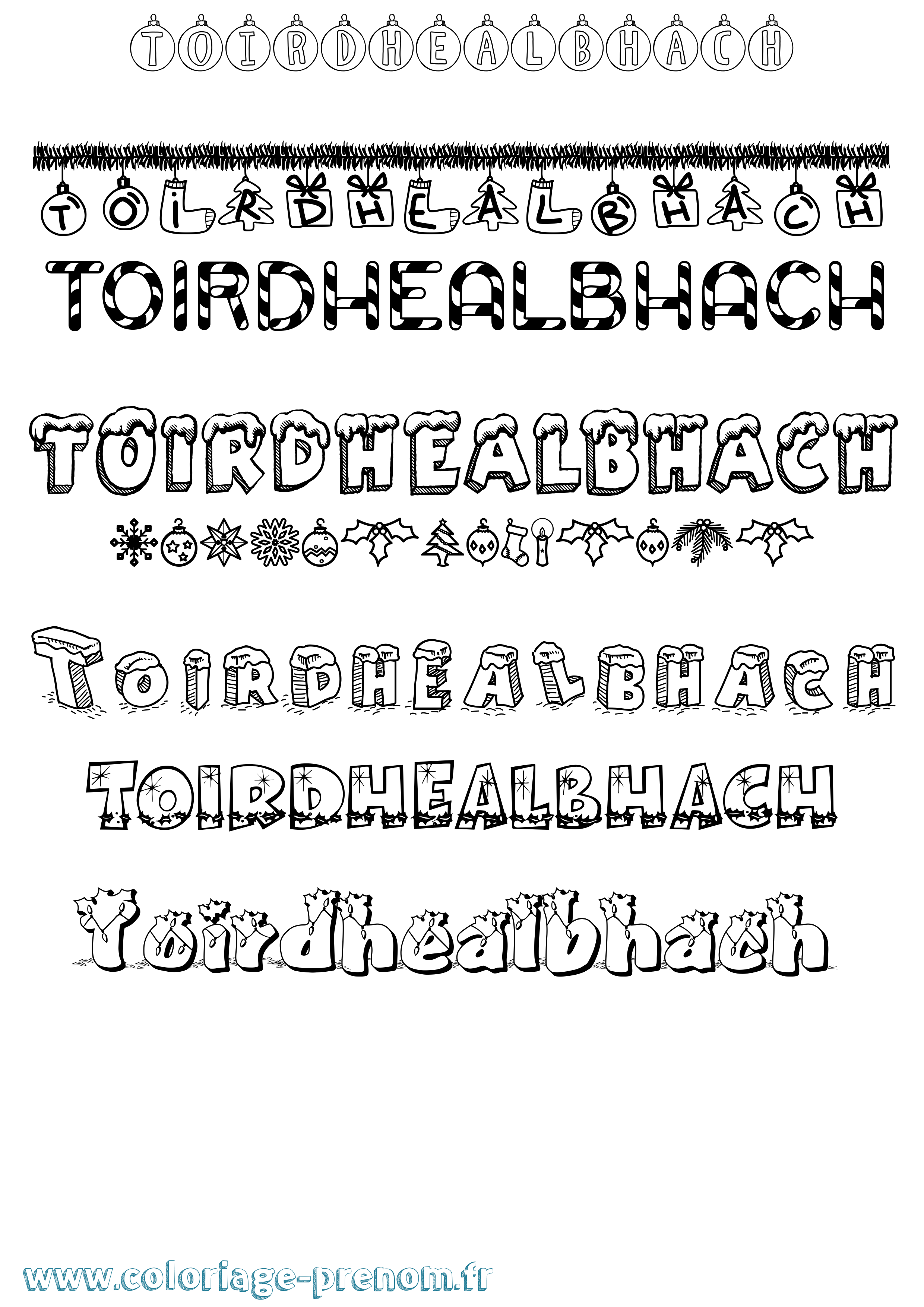 Coloriage Toirdhealbhach Noël Coloriage prénom Toirdhealbhach Noël