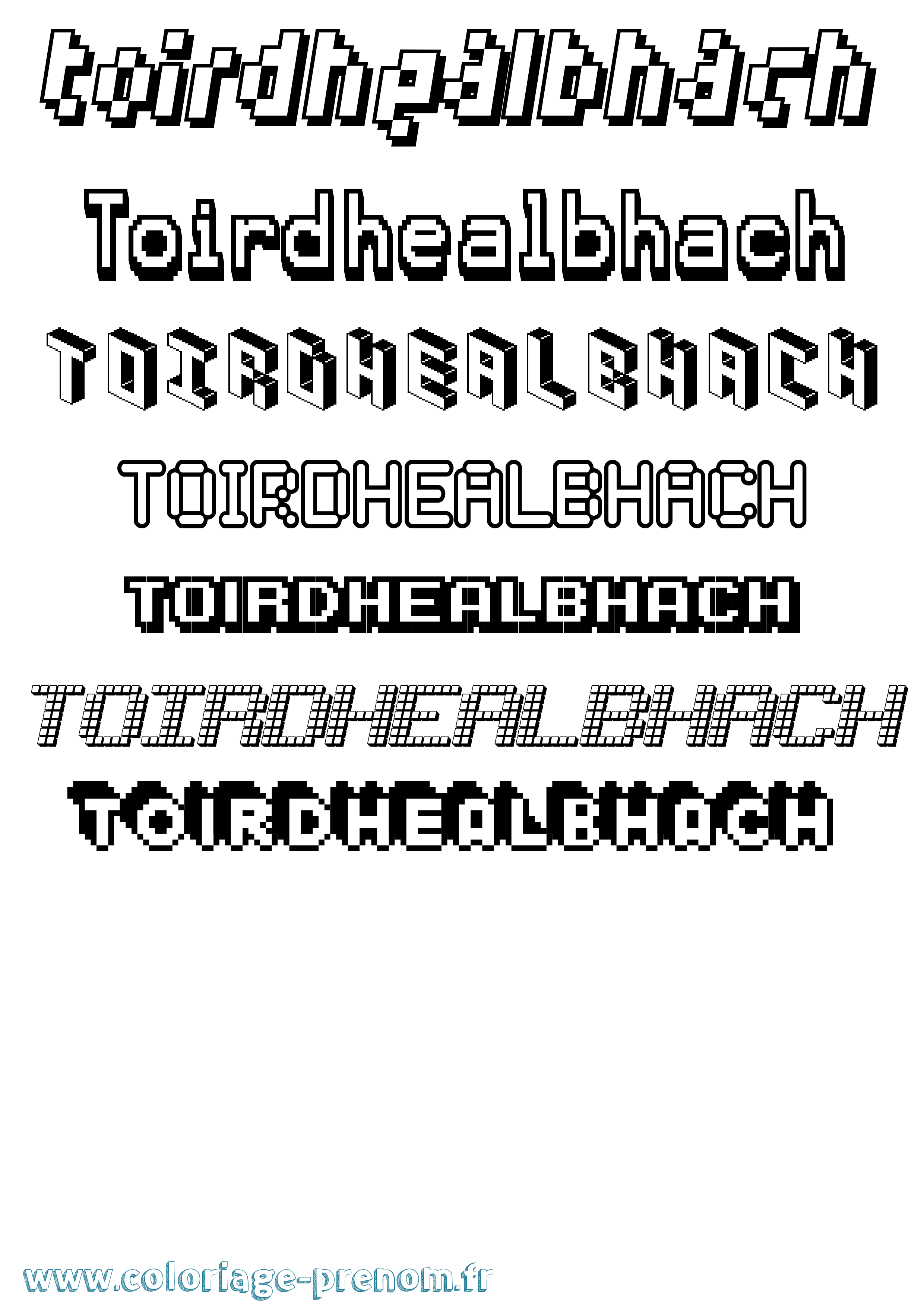 Coloriage Toirdhealbhach Pixel Coloriage prénom Toirdhealbhach Pixel