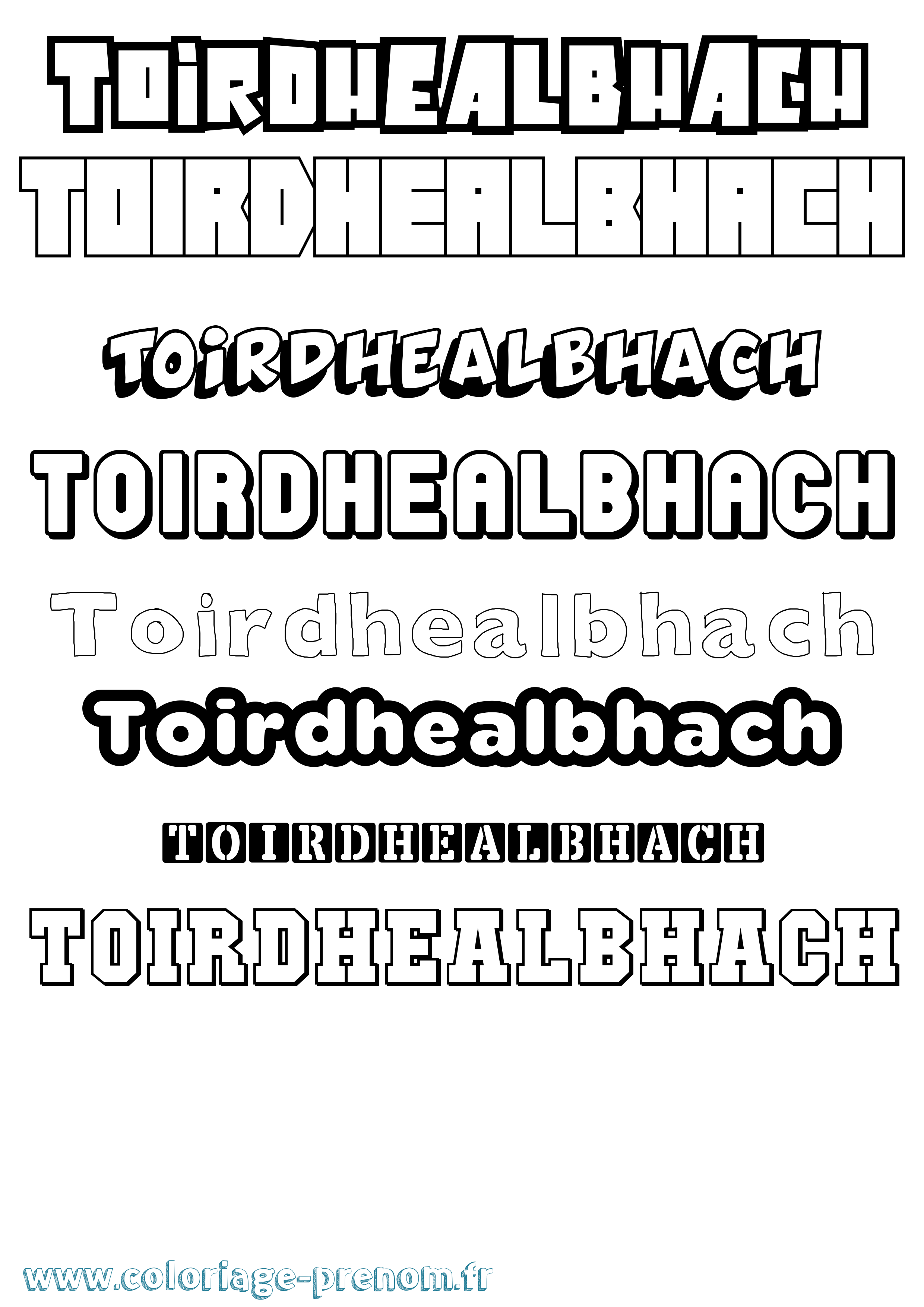 Coloriage Toirdhealbhach Simple Coloriage prénom Toirdhealbhach Simple