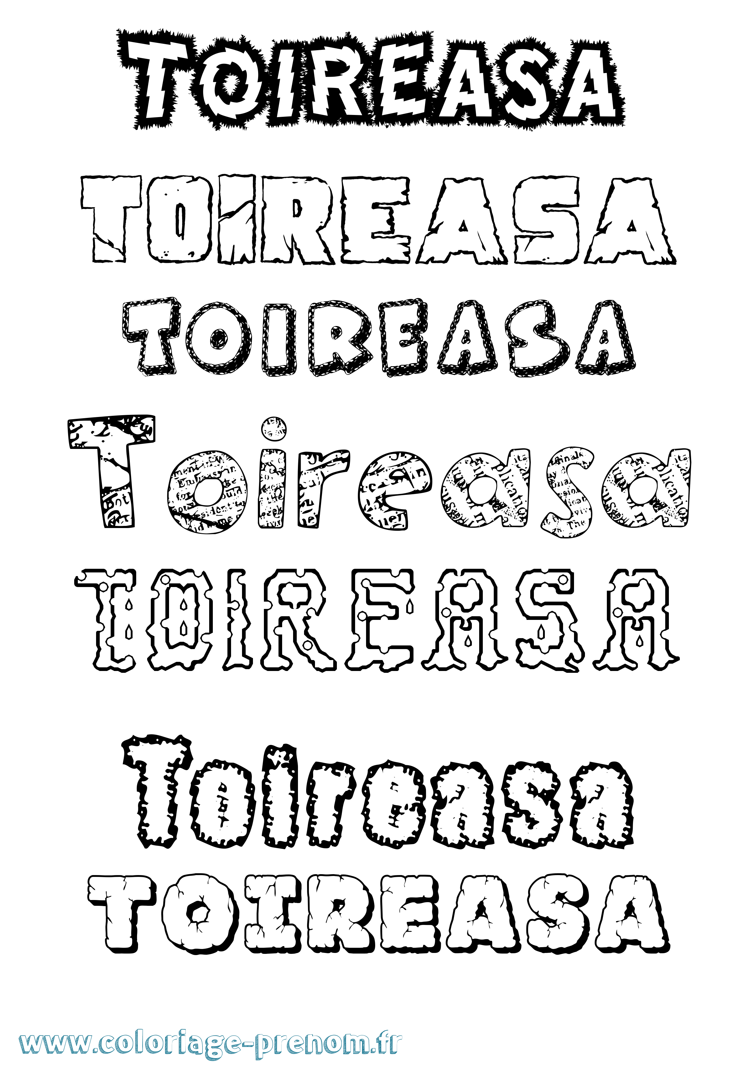 Coloriage Toiréasa Destructuré Coloriage prénom Toiréasa Destructuré