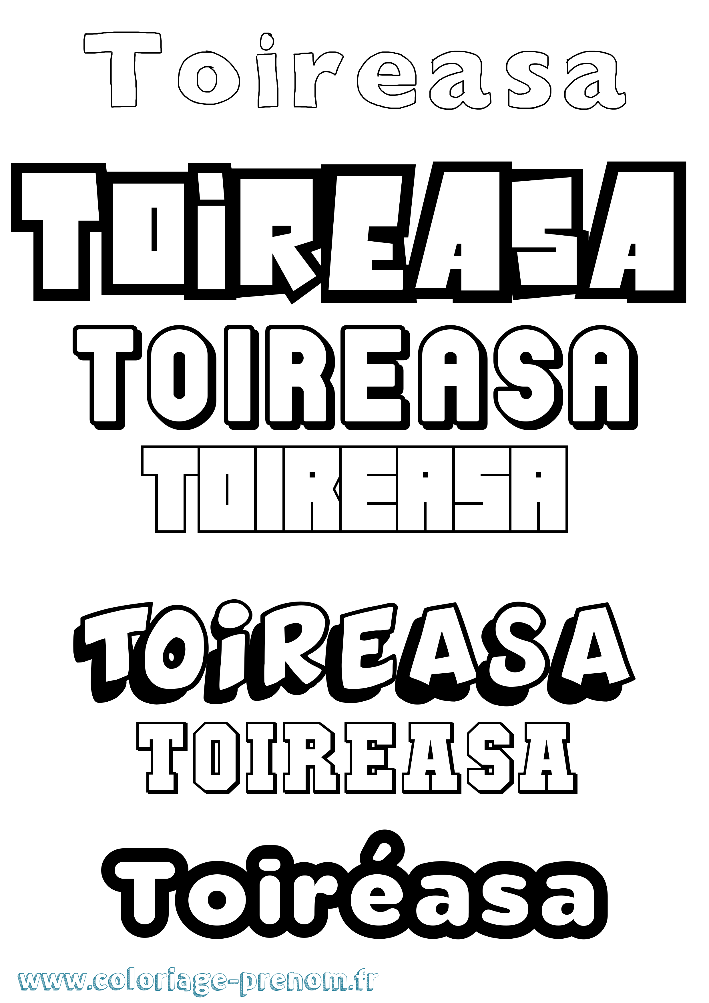 Coloriage Toiréasa Simple Coloriage prénom Toiréasa Simple