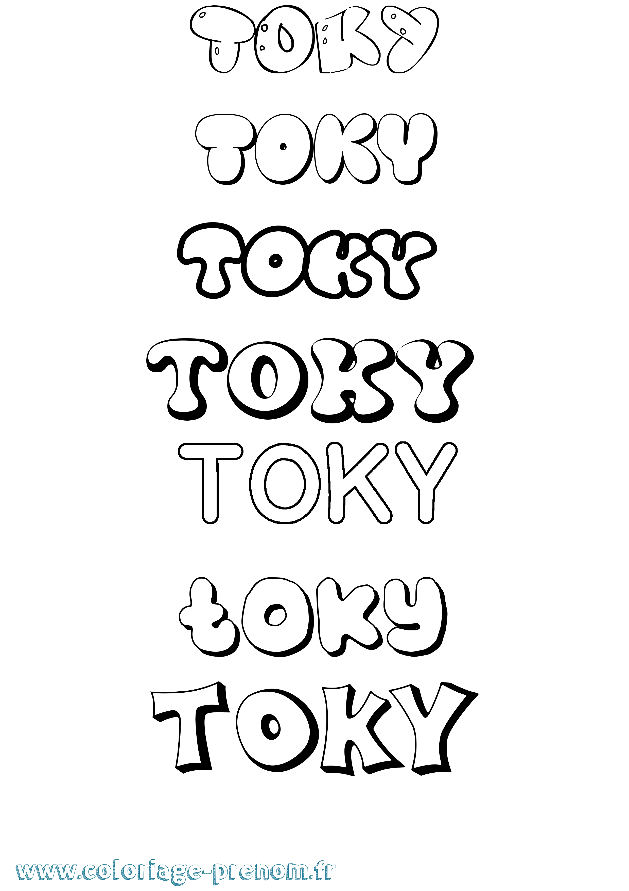 Coloriage Toky Bubble Coloriage prénom Toky Bubble