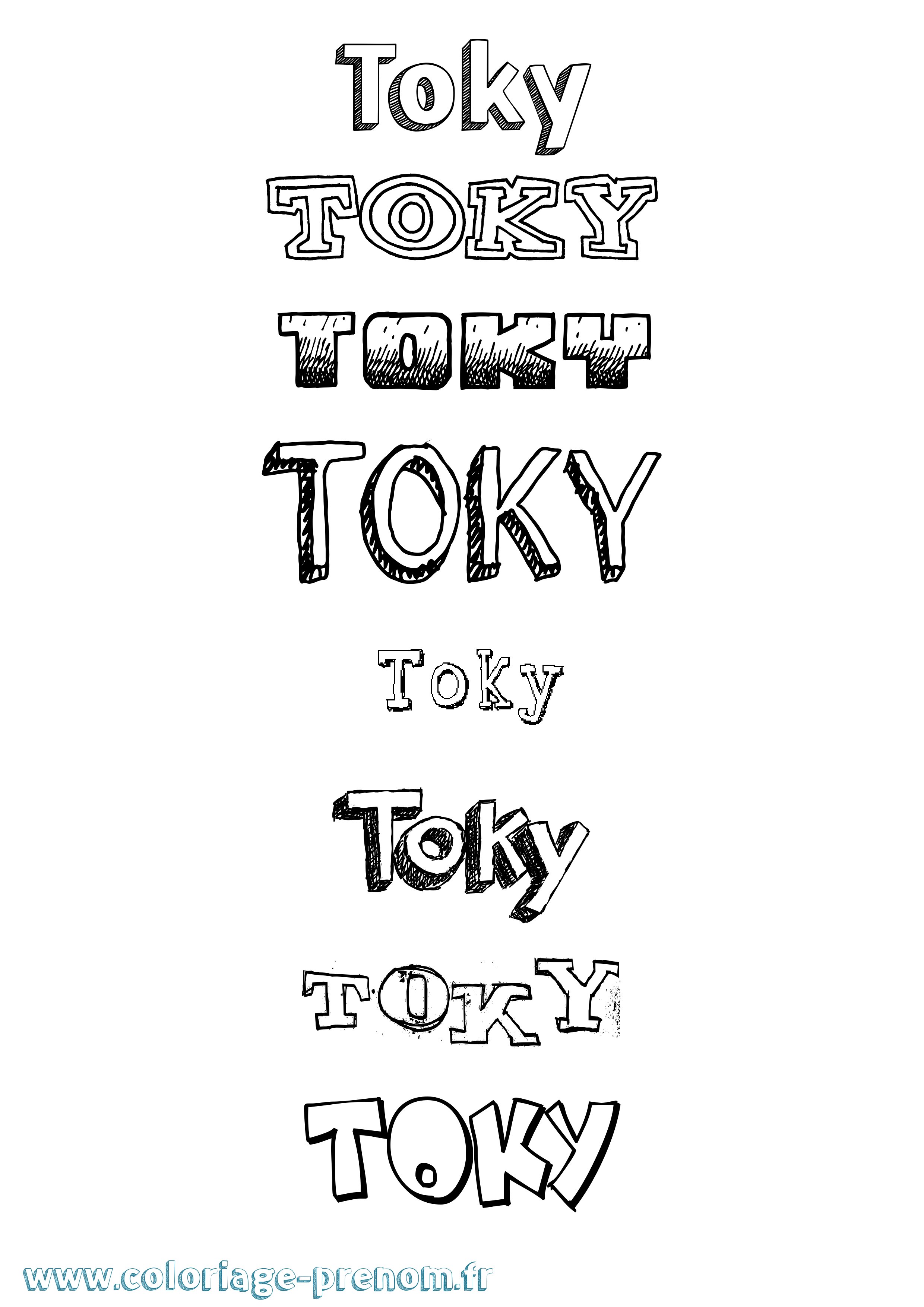 Coloriage Toky Dessiné Coloriage prénom Toky Dessiné
