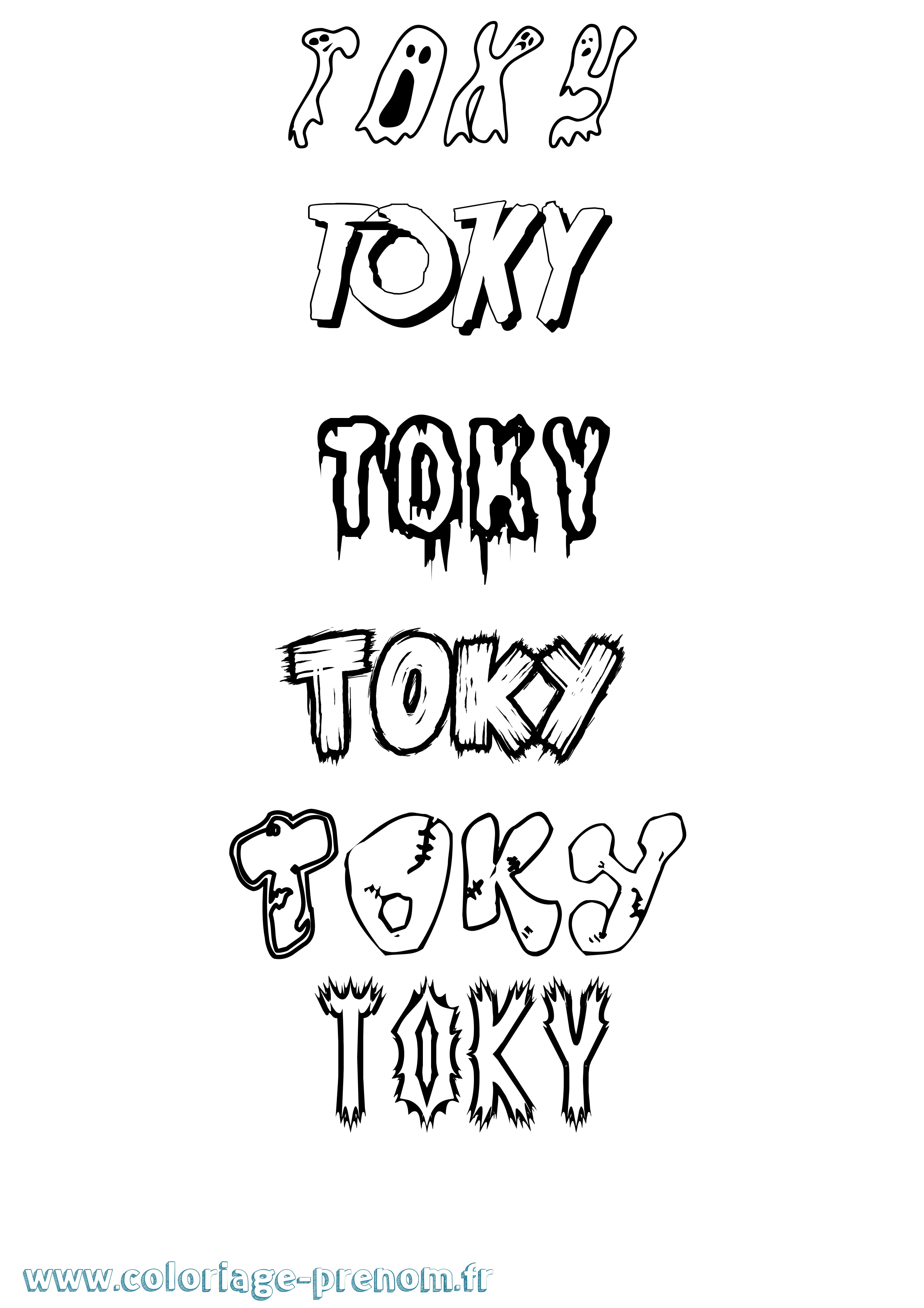 Coloriage Toky Frisson Coloriage prénom Toky Frisson