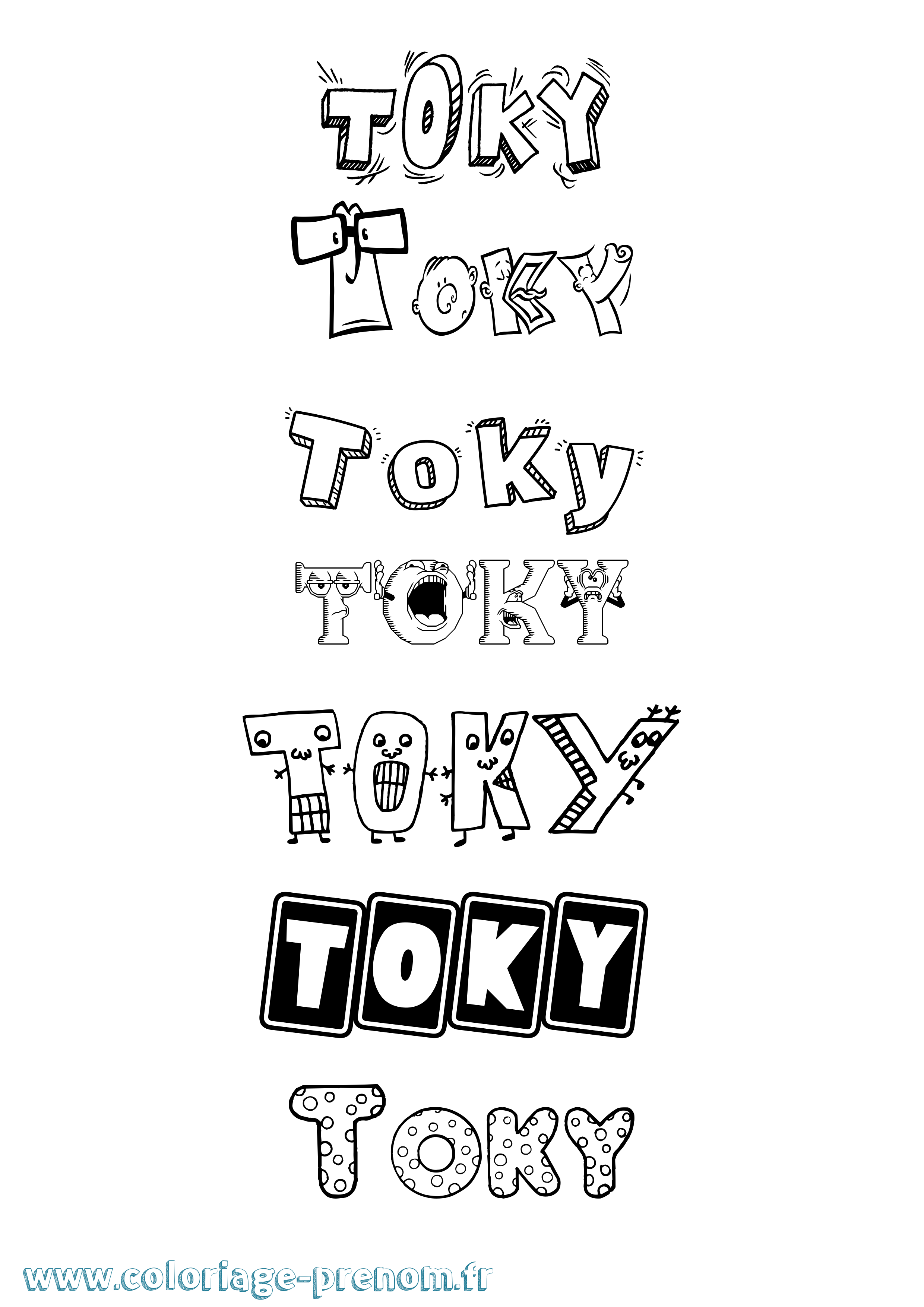 Coloriage Toky Fun Coloriage prénom Toky Fun