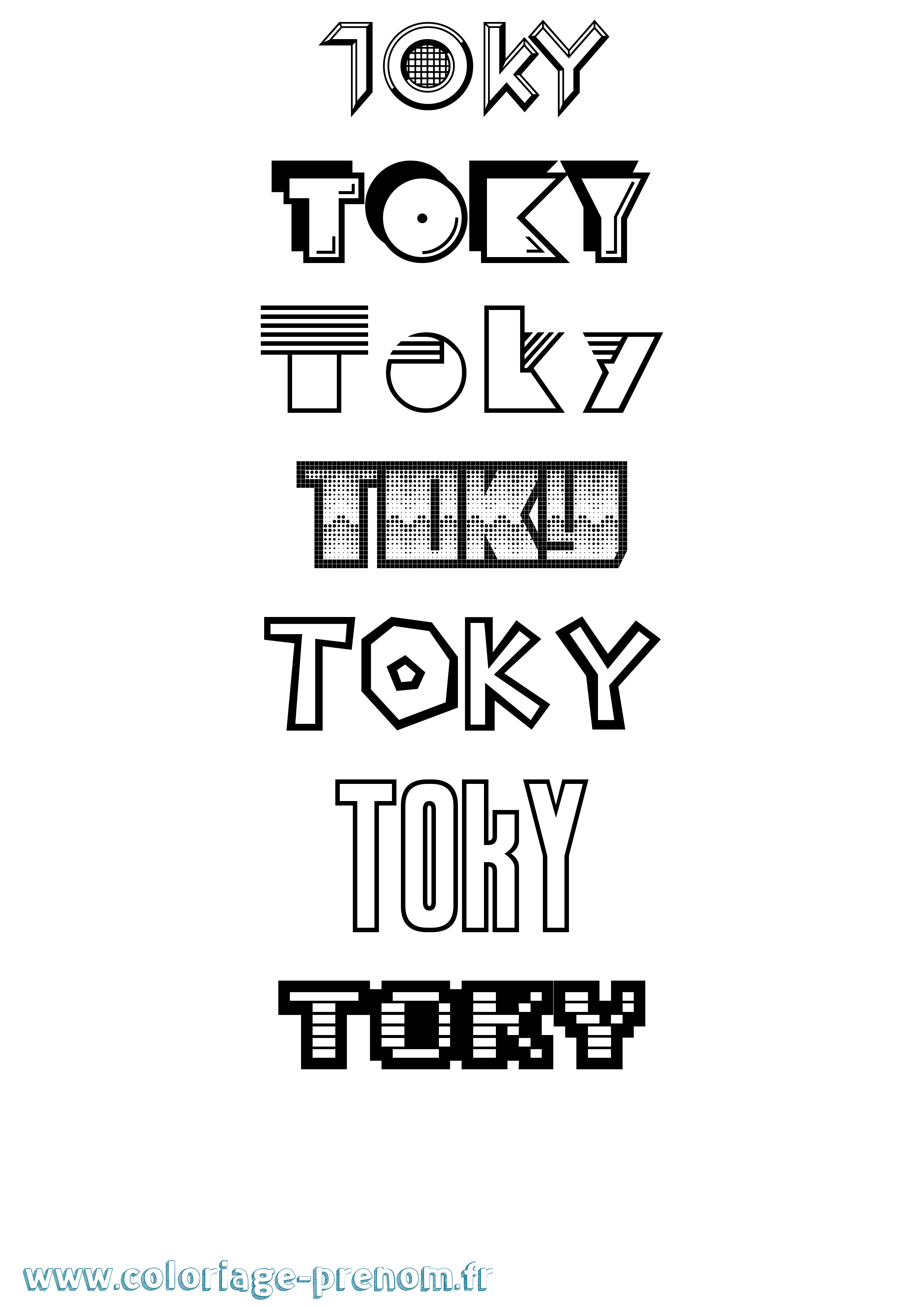 Coloriage Toky Jeux Vidéos Coloriage prénom Toky Jeux Vidéos