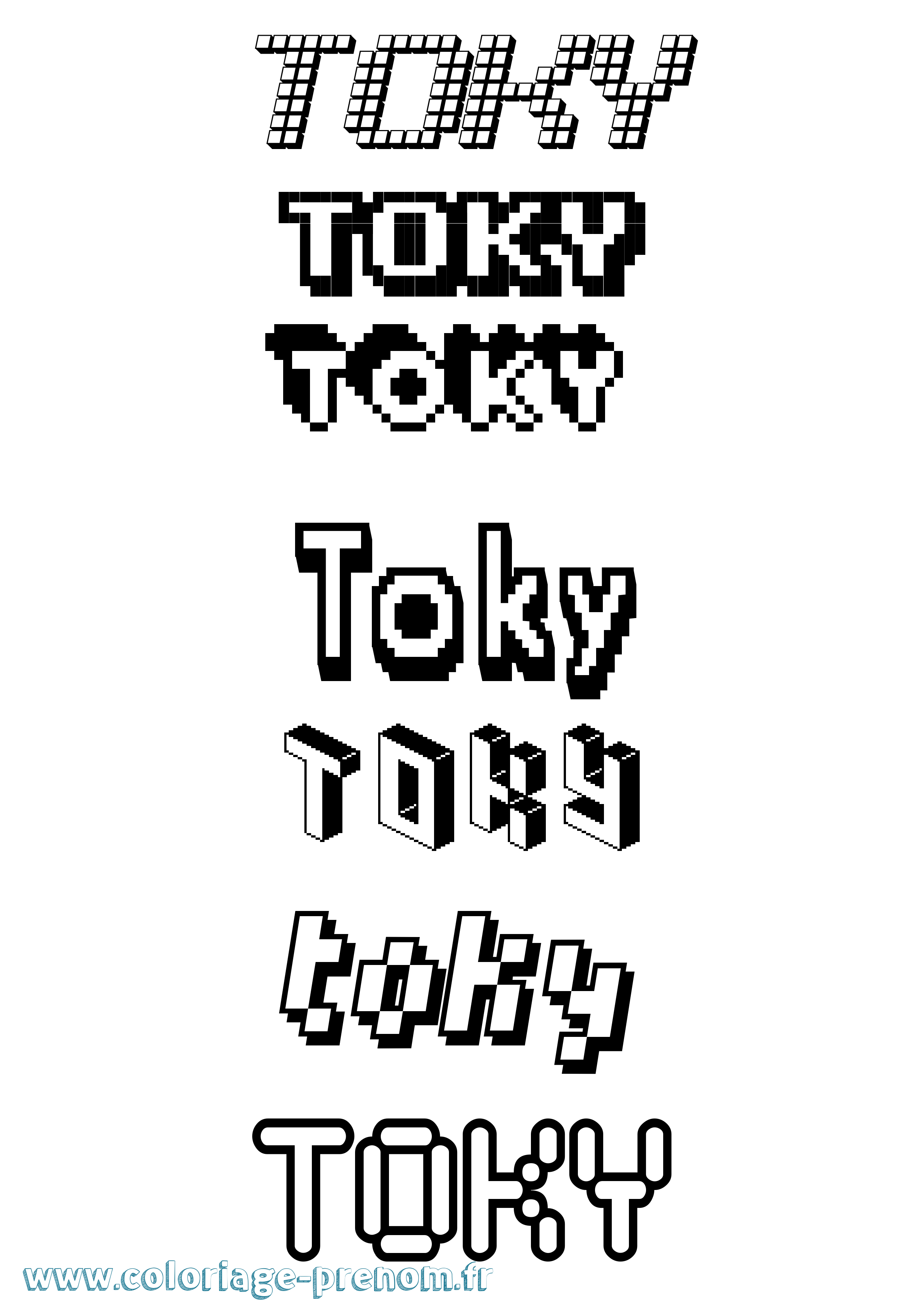 Coloriage Toky Pixel Coloriage prénom Toky Pixel