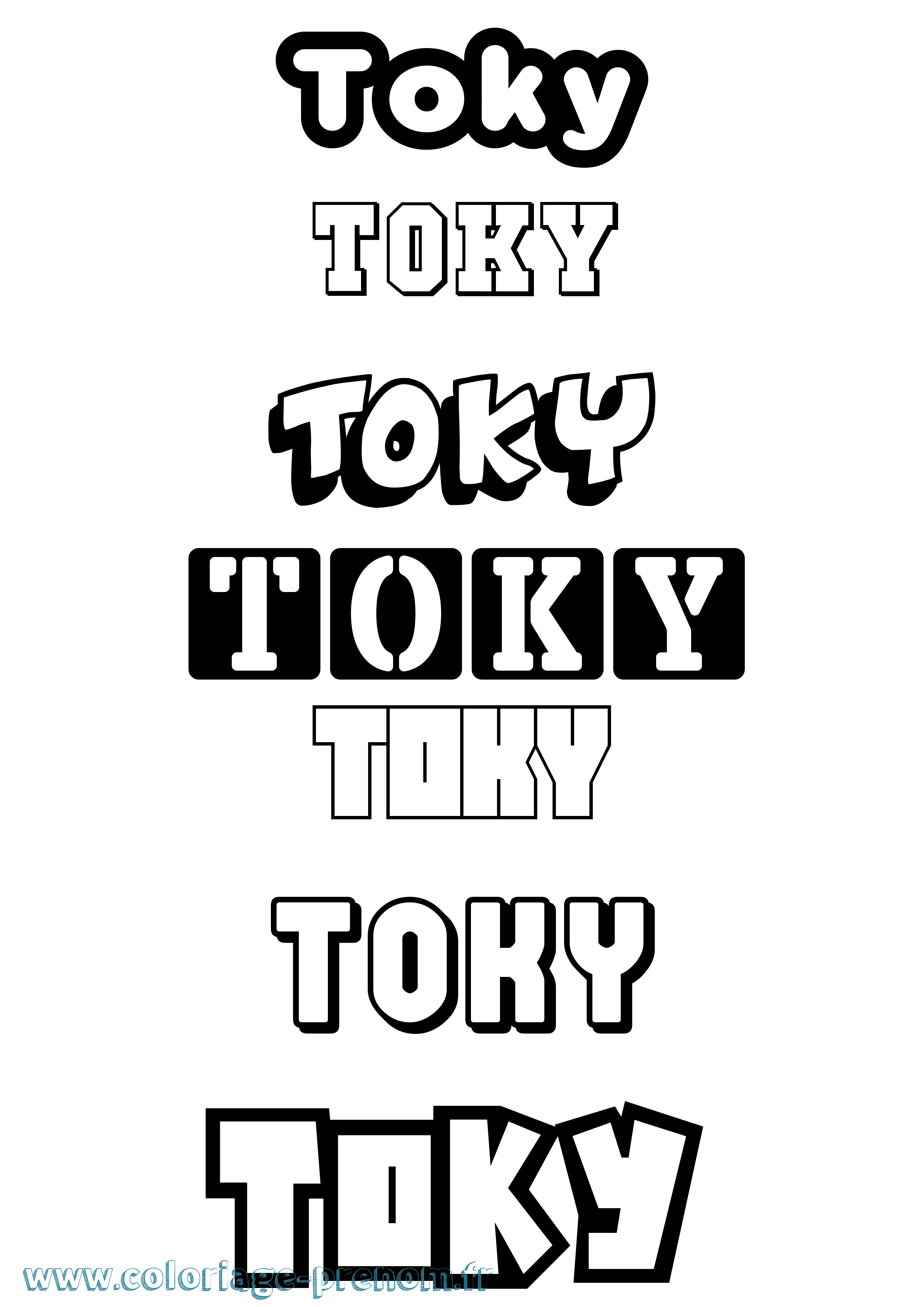 Coloriage Toky Simple Coloriage prénom Toky Simple