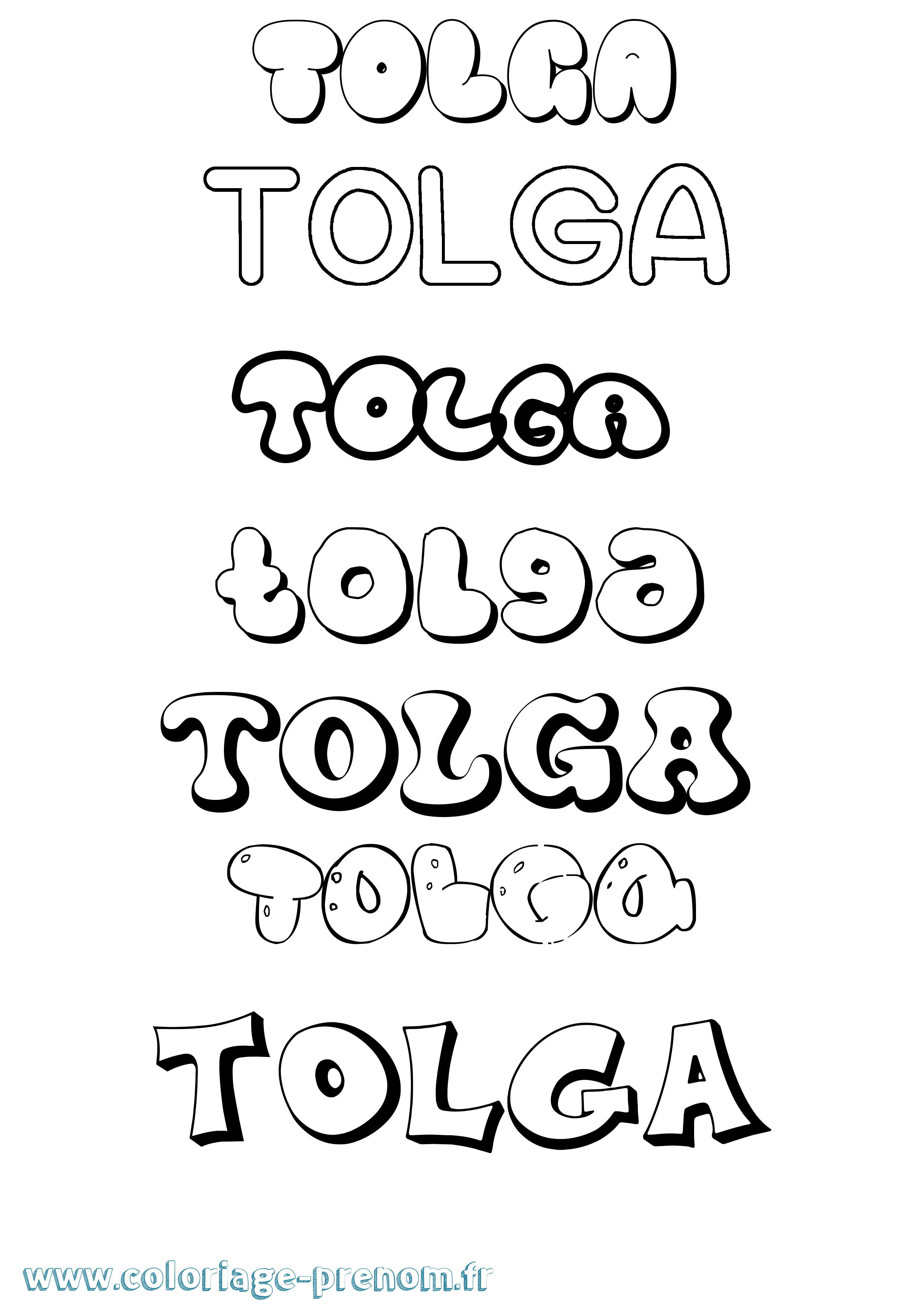 Coloriage Tolga Bubble Coloriage prénom Tolga Bubble