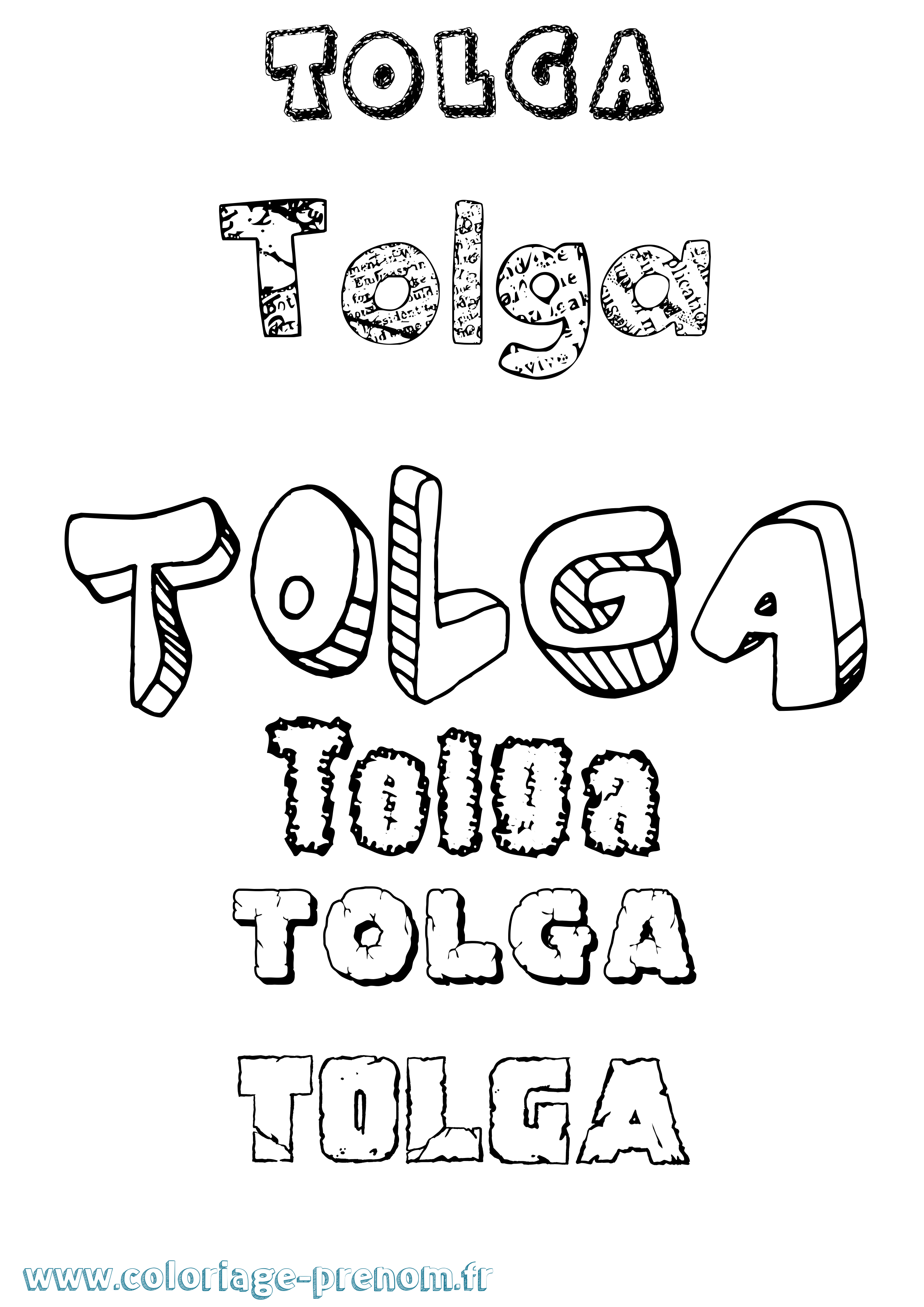 Coloriage Tolga Destructuré Coloriage prénom Tolga Destructuré