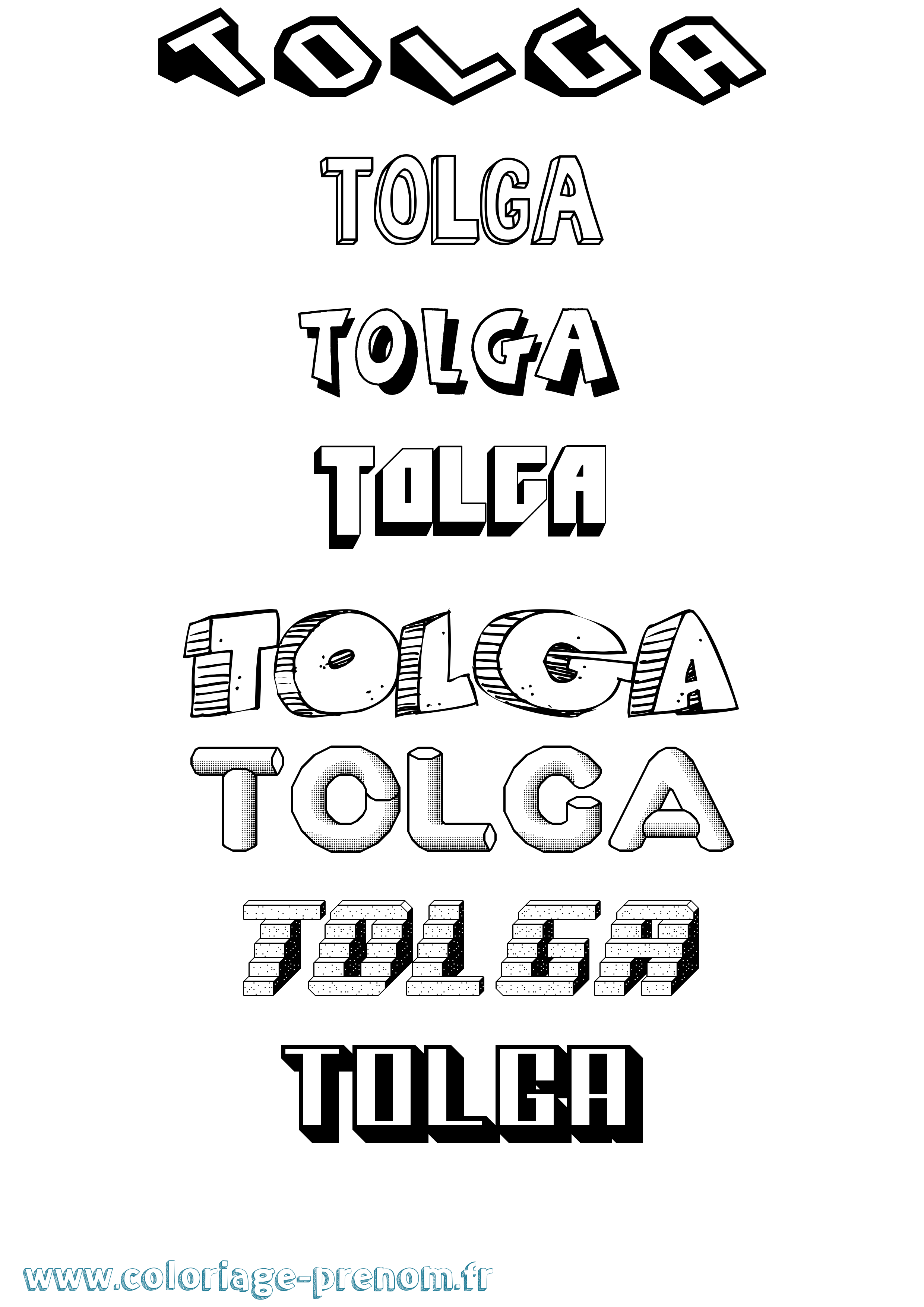 Coloriage Tolga Effet 3D Coloriage prénom Tolga Effet 3D