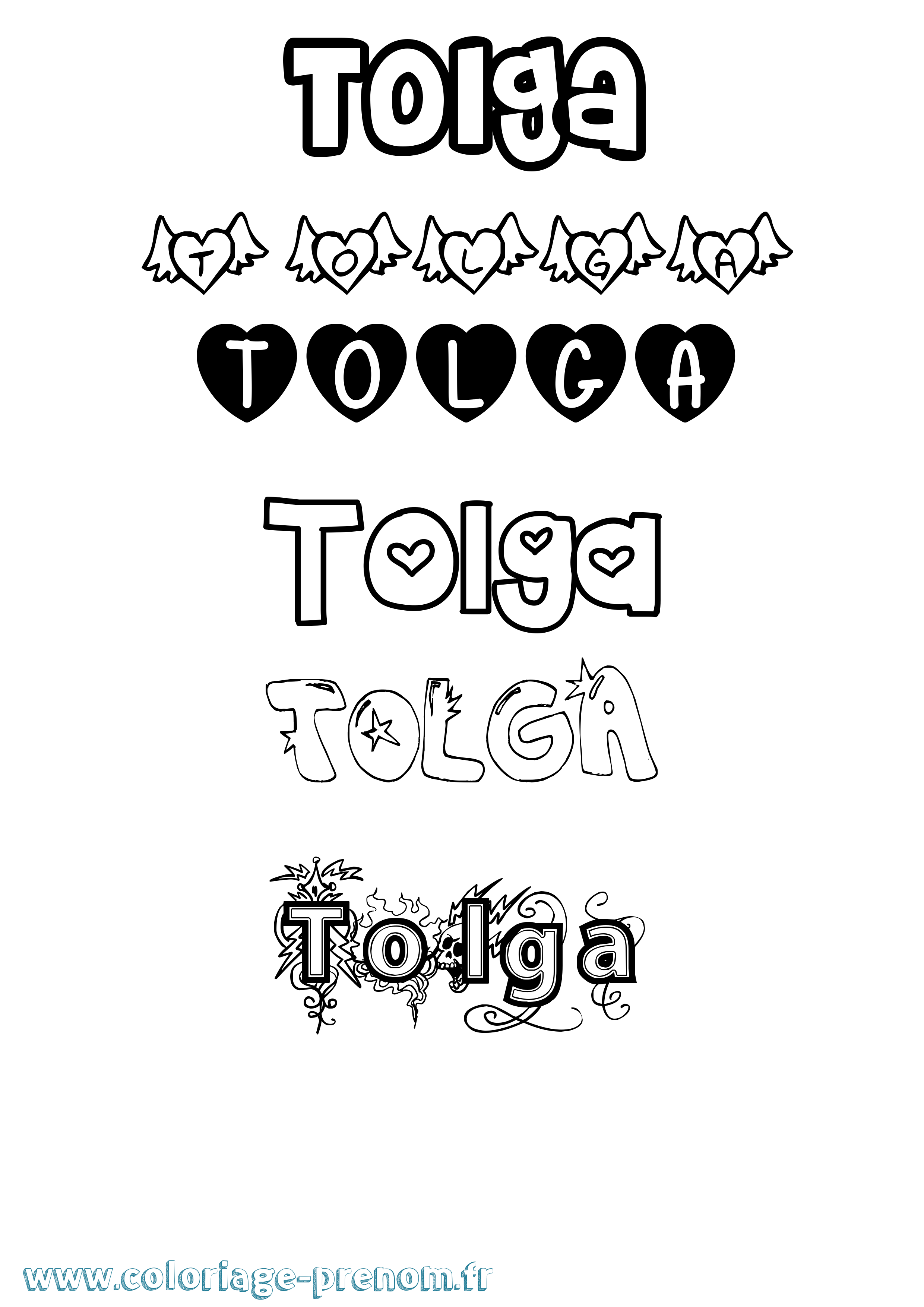 Coloriage Tolga Girly Coloriage prénom Tolga Girly