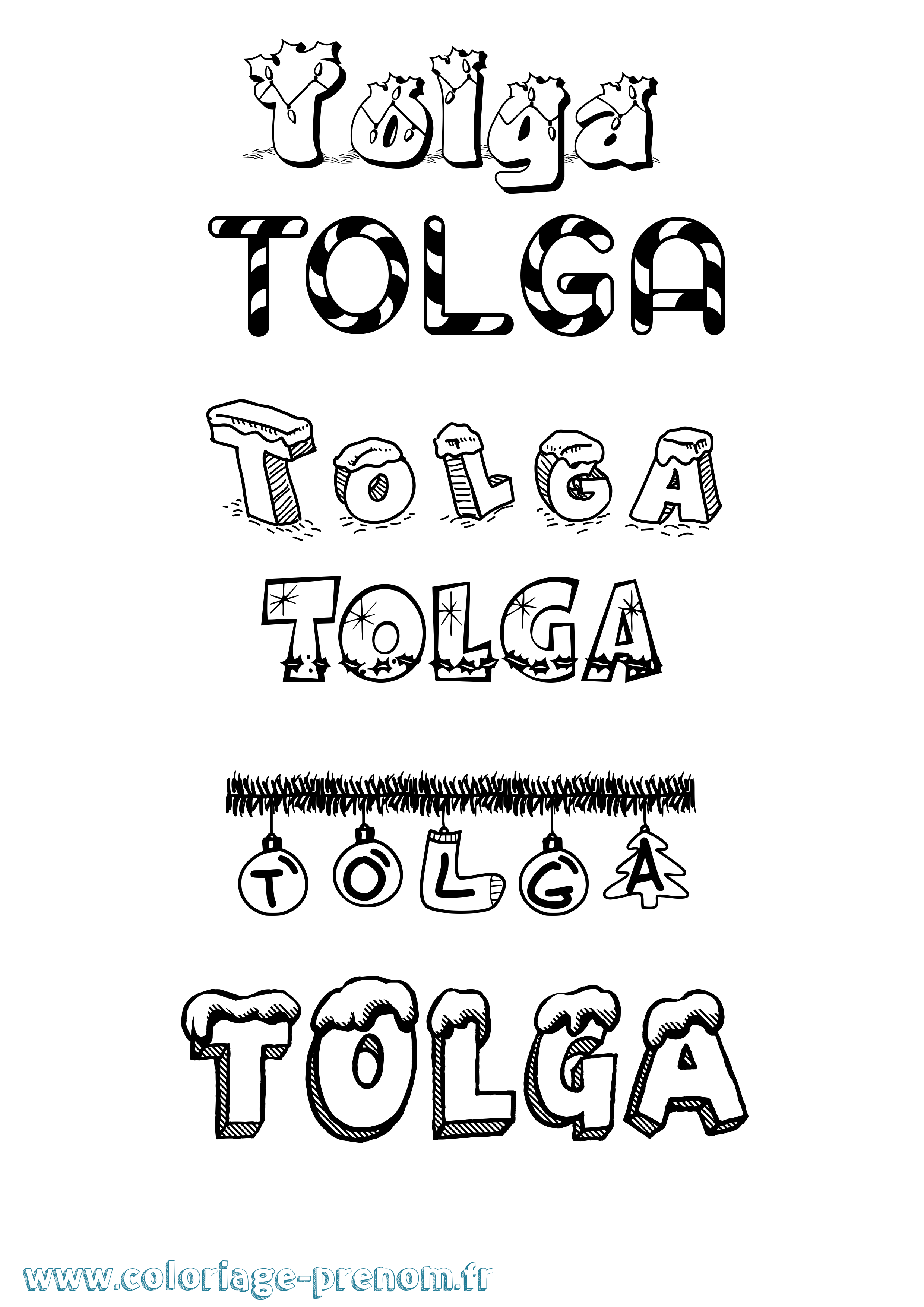 Coloriage Tolga Noël Coloriage prénom Tolga Noël