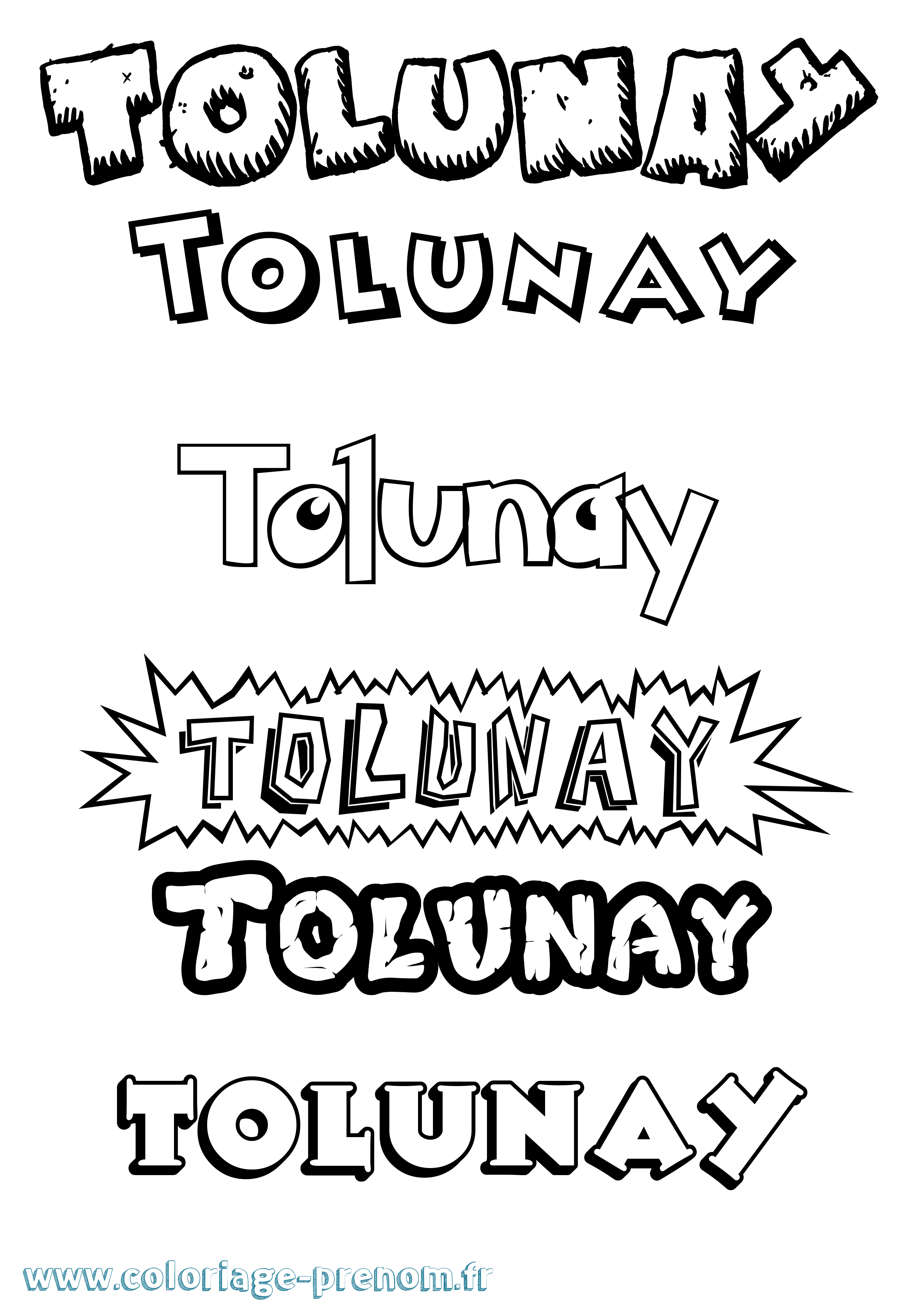 Coloriage Tolunay Dessin Animé Coloriage prénom Tolunay Dessin Animé