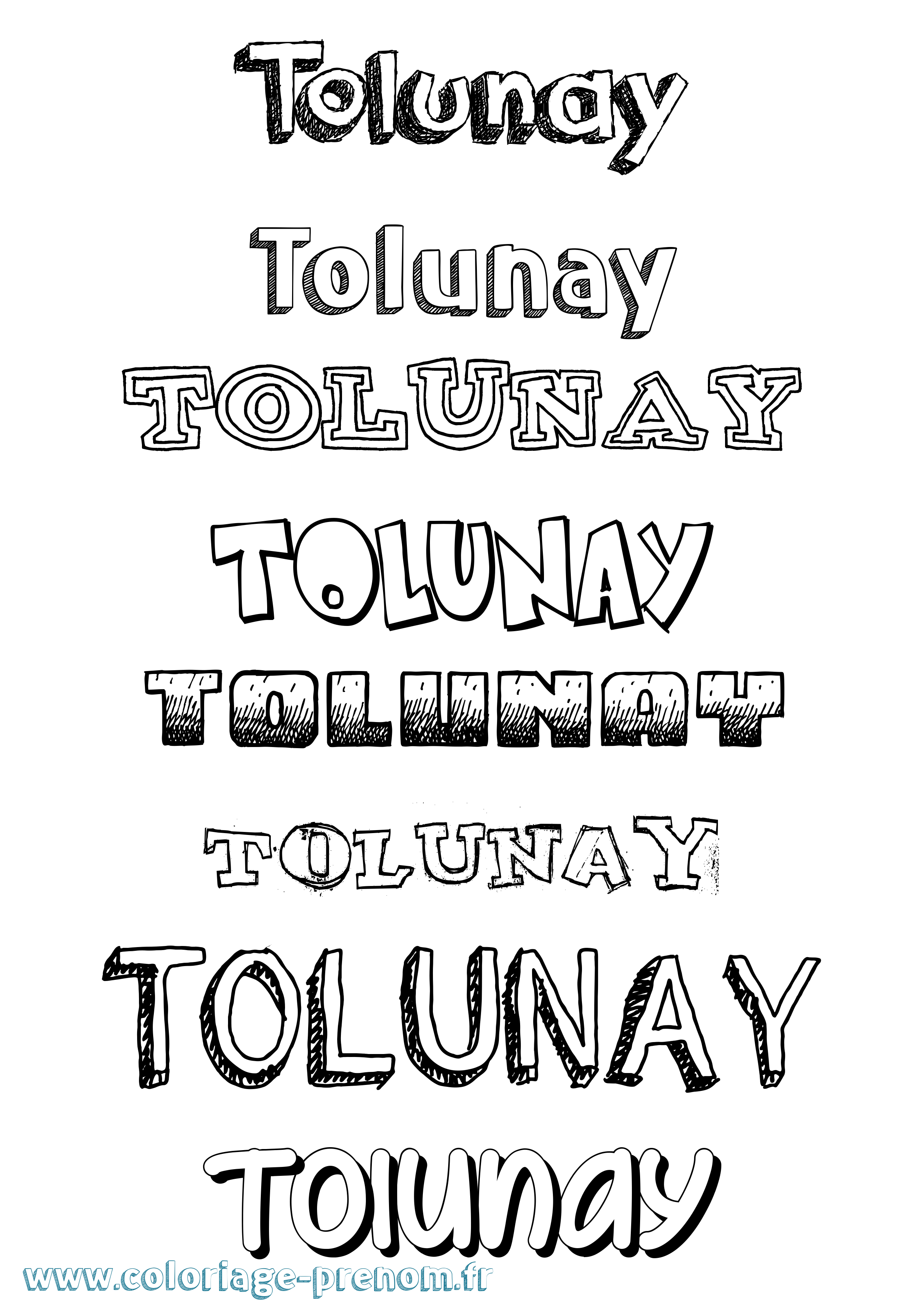 Coloriage Tolunay Dessiné Coloriage prénom Tolunay Dessiné