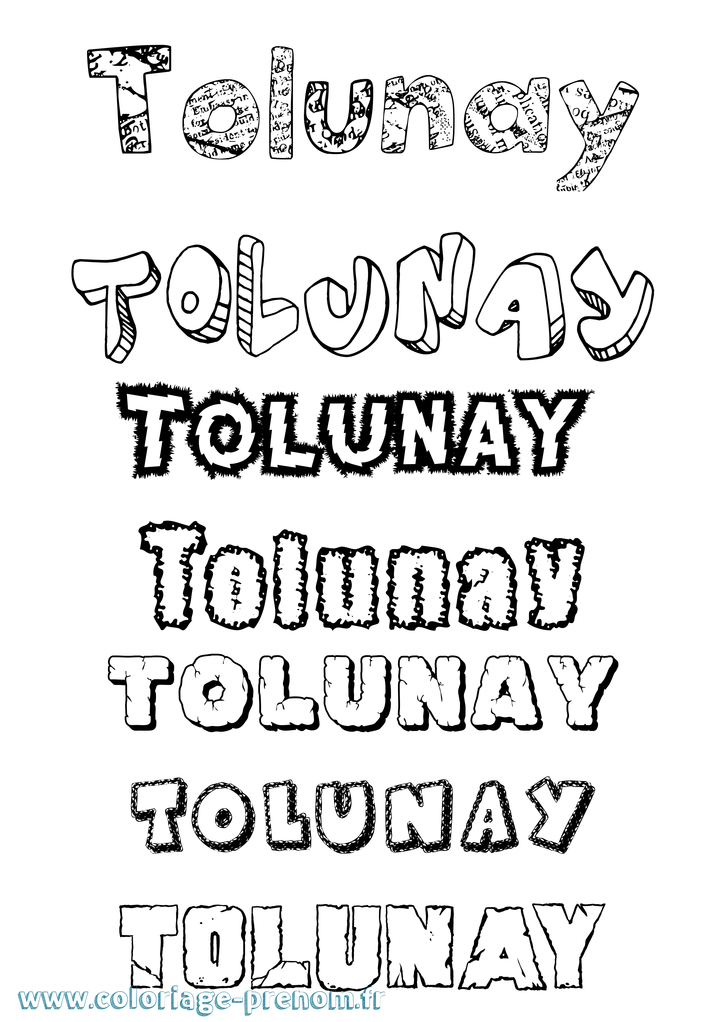 Coloriage Tolunay Destructuré Coloriage prénom Tolunay Destructuré