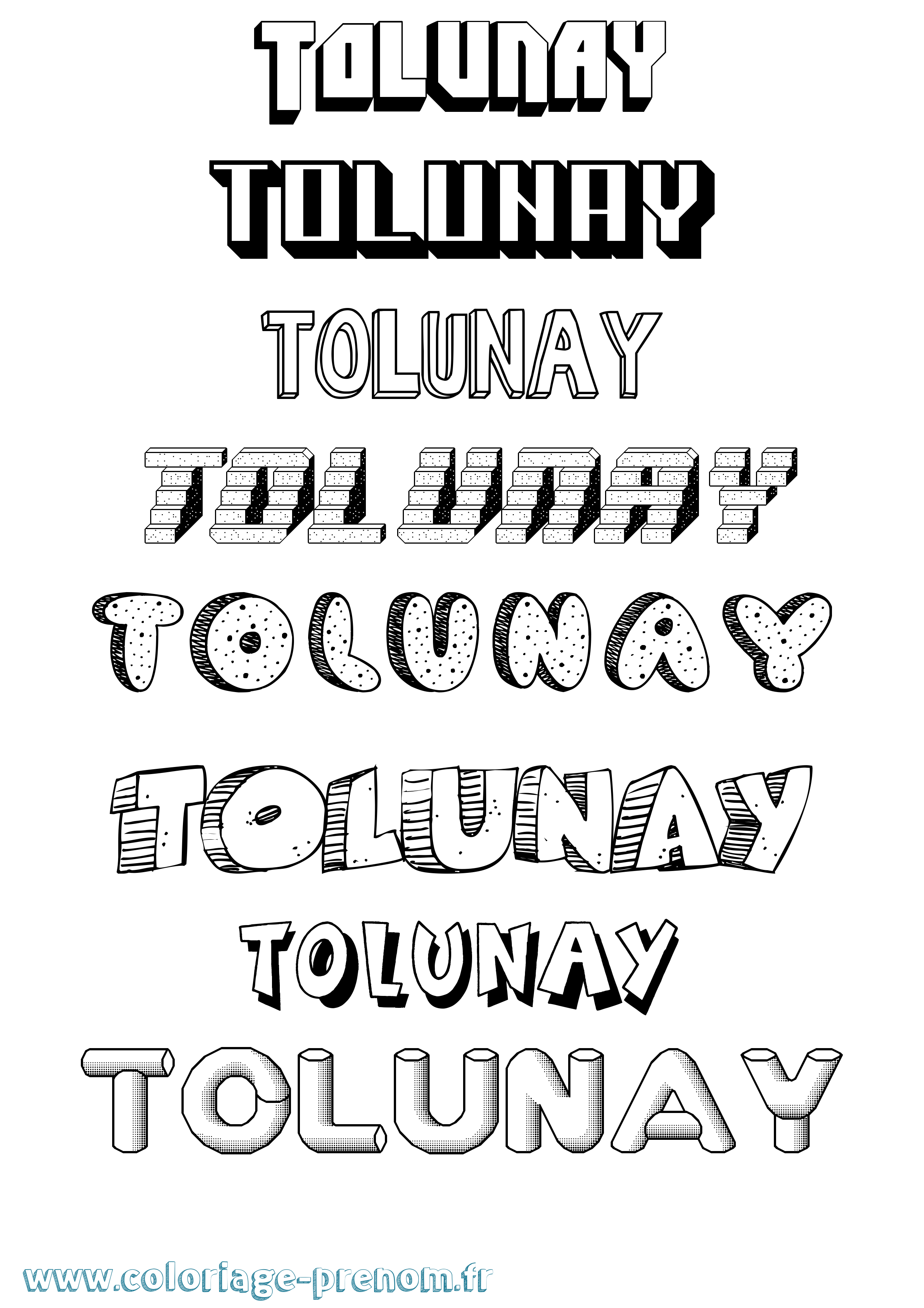 Coloriage Tolunay Effet 3D Coloriage prénom Tolunay Effet 3D