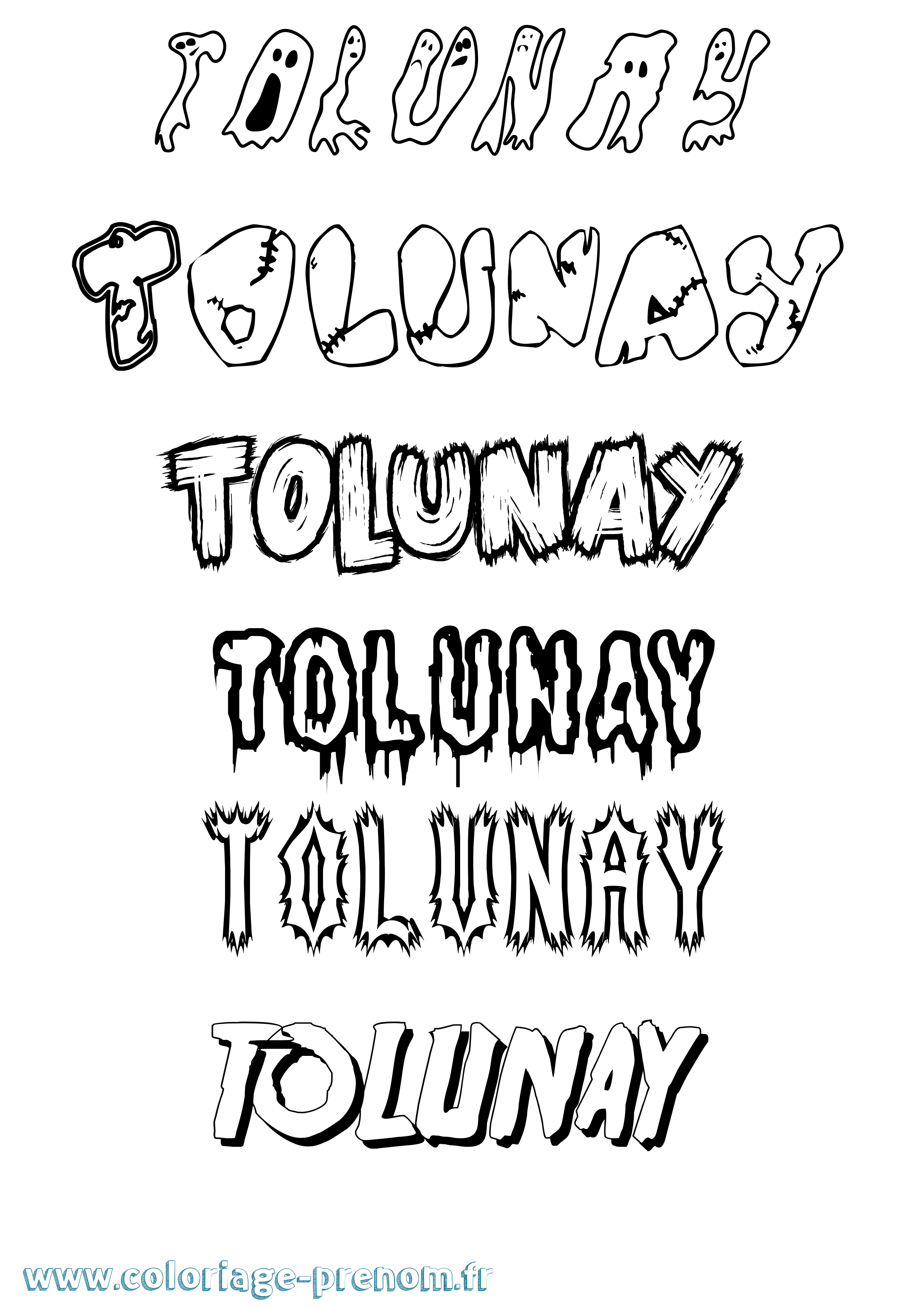 Coloriage Tolunay Frisson Coloriage prénom Tolunay Frisson