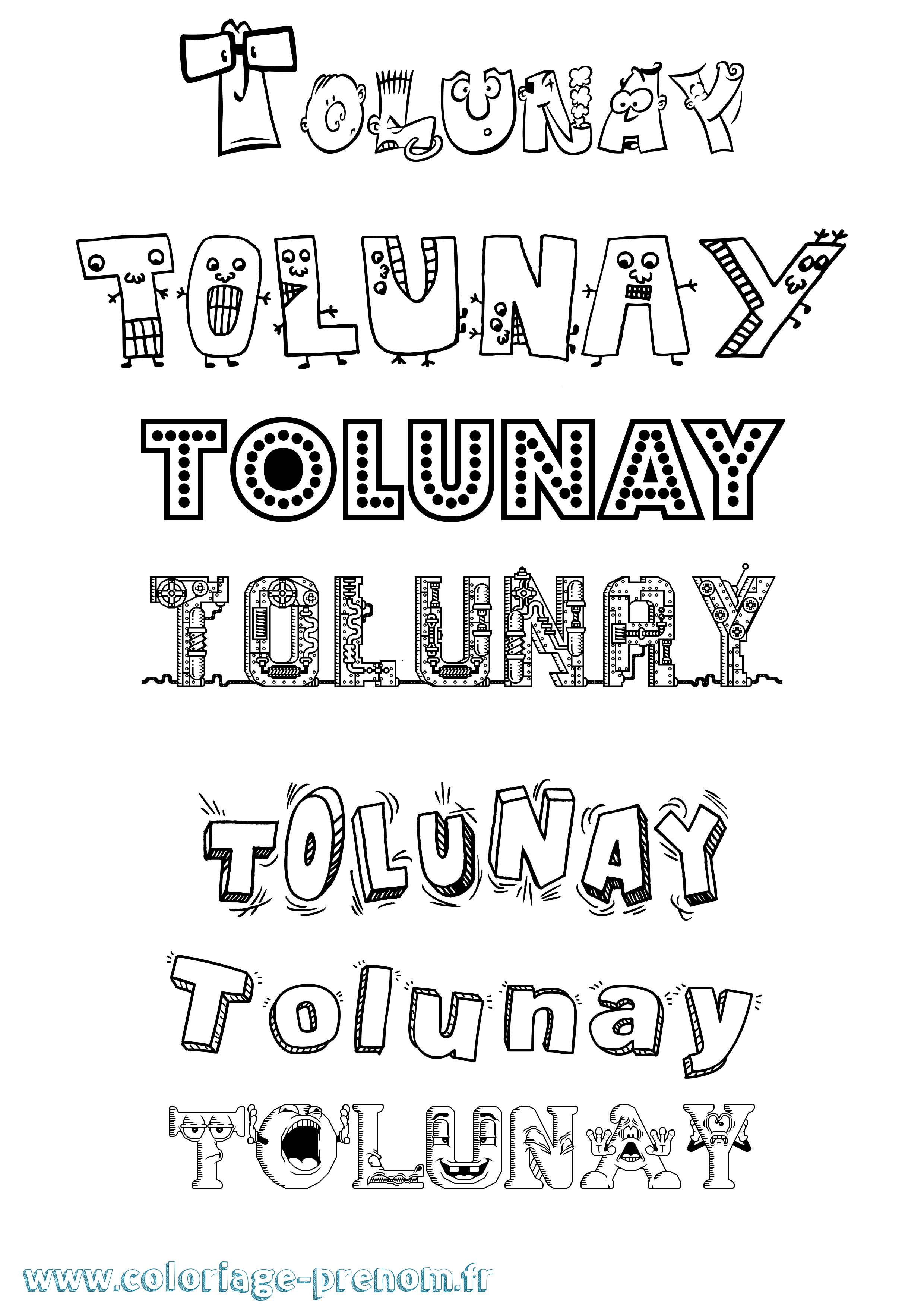 Coloriage Tolunay Fun Coloriage prénom Tolunay Fun