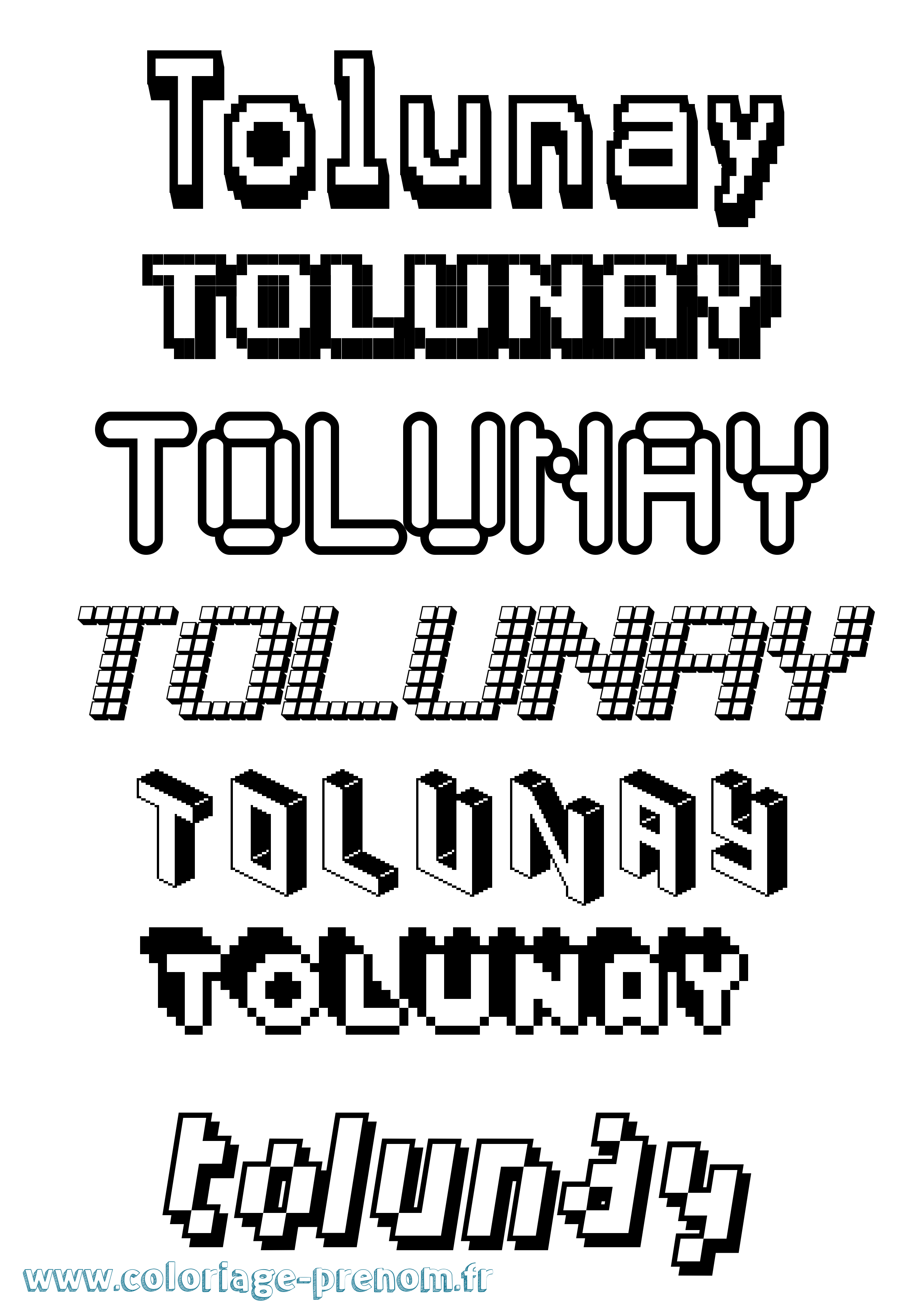 Coloriage Tolunay Pixel Coloriage prénom Tolunay Pixel
