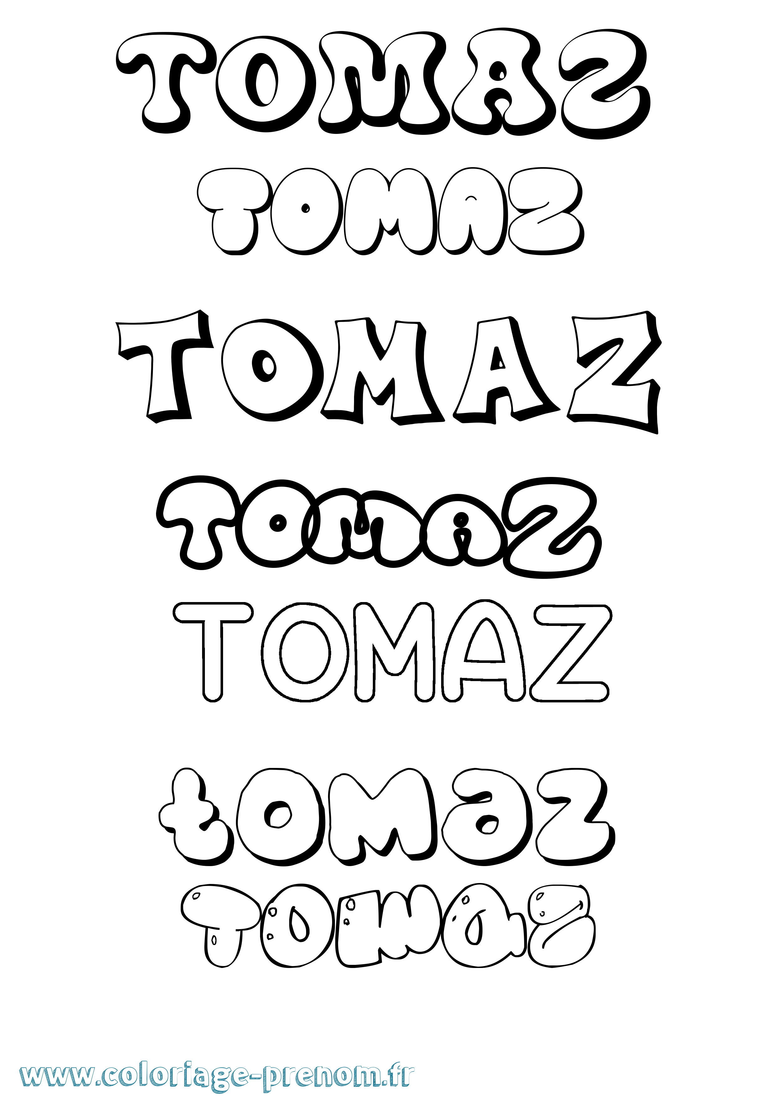 Coloriage Tomaz Bubble Coloriage prénom Tomaz Bubble