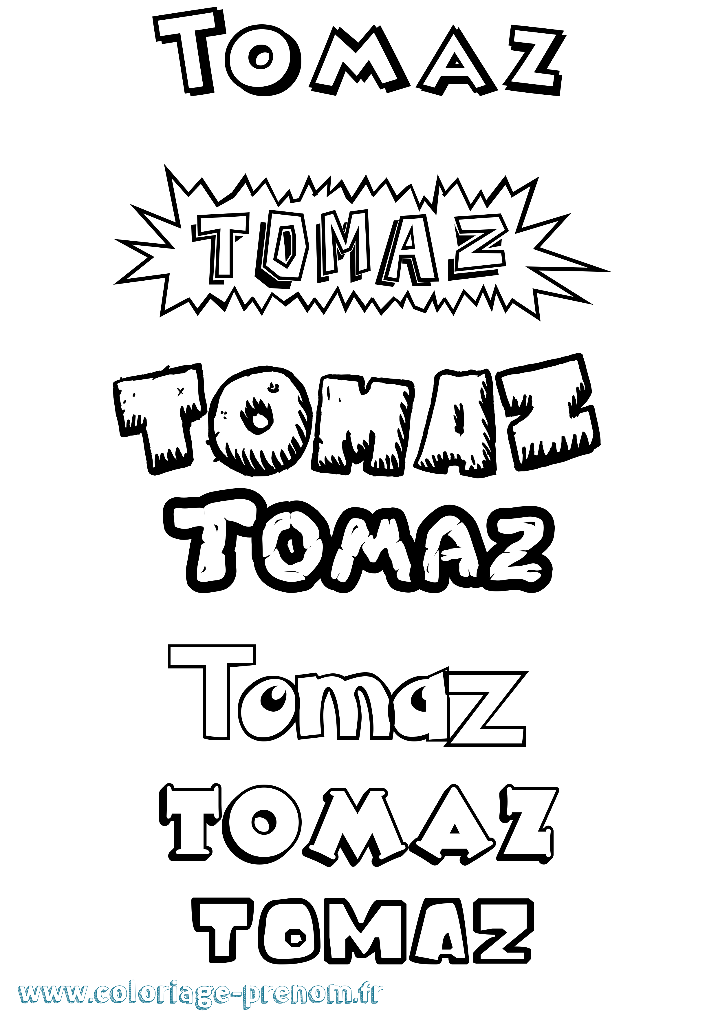 Coloriage Tomaz Dessin Animé Coloriage prénom Tomaz Dessin Animé