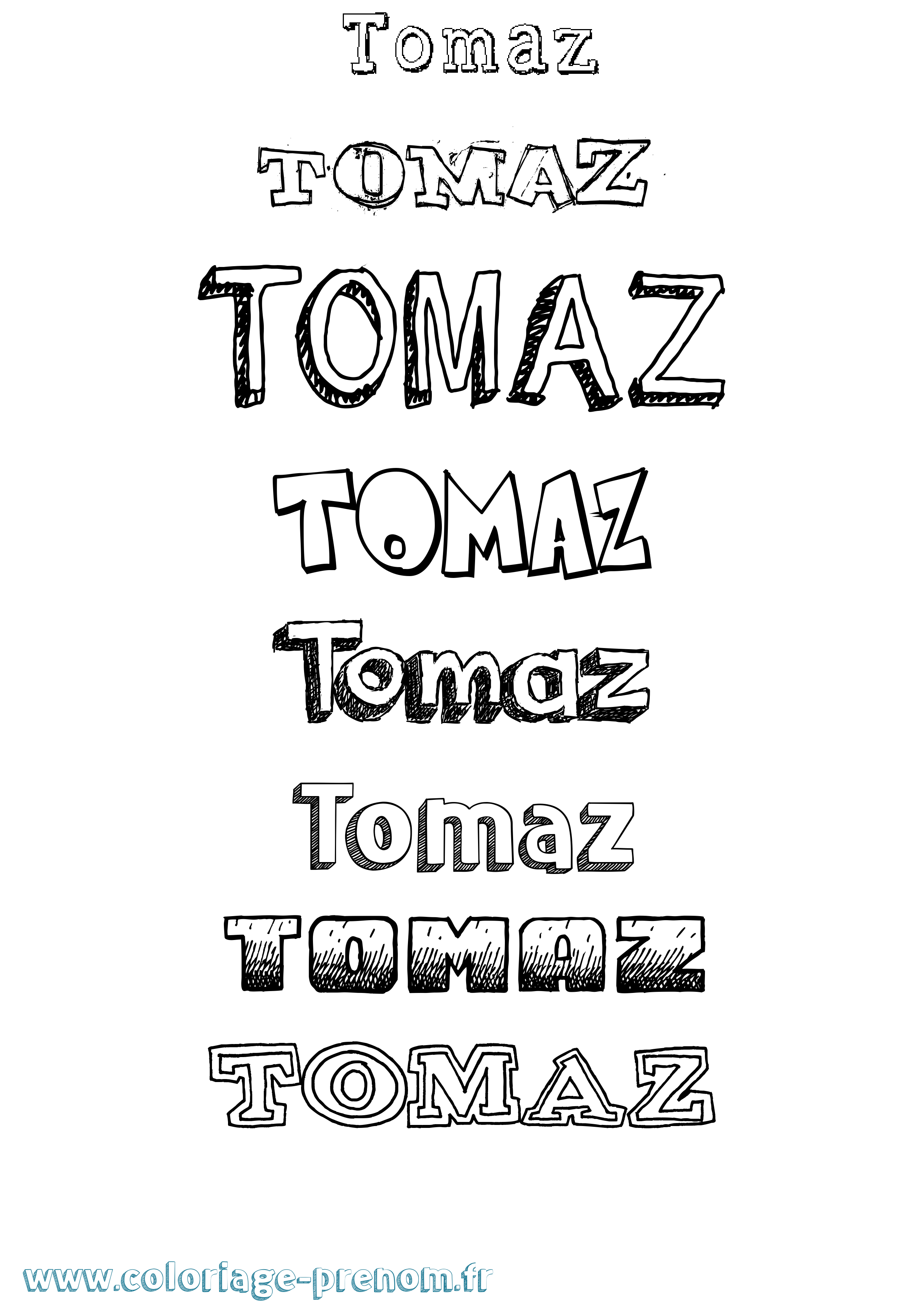 Coloriage Tomaz Dessiné Coloriage prénom Tomaz Dessiné