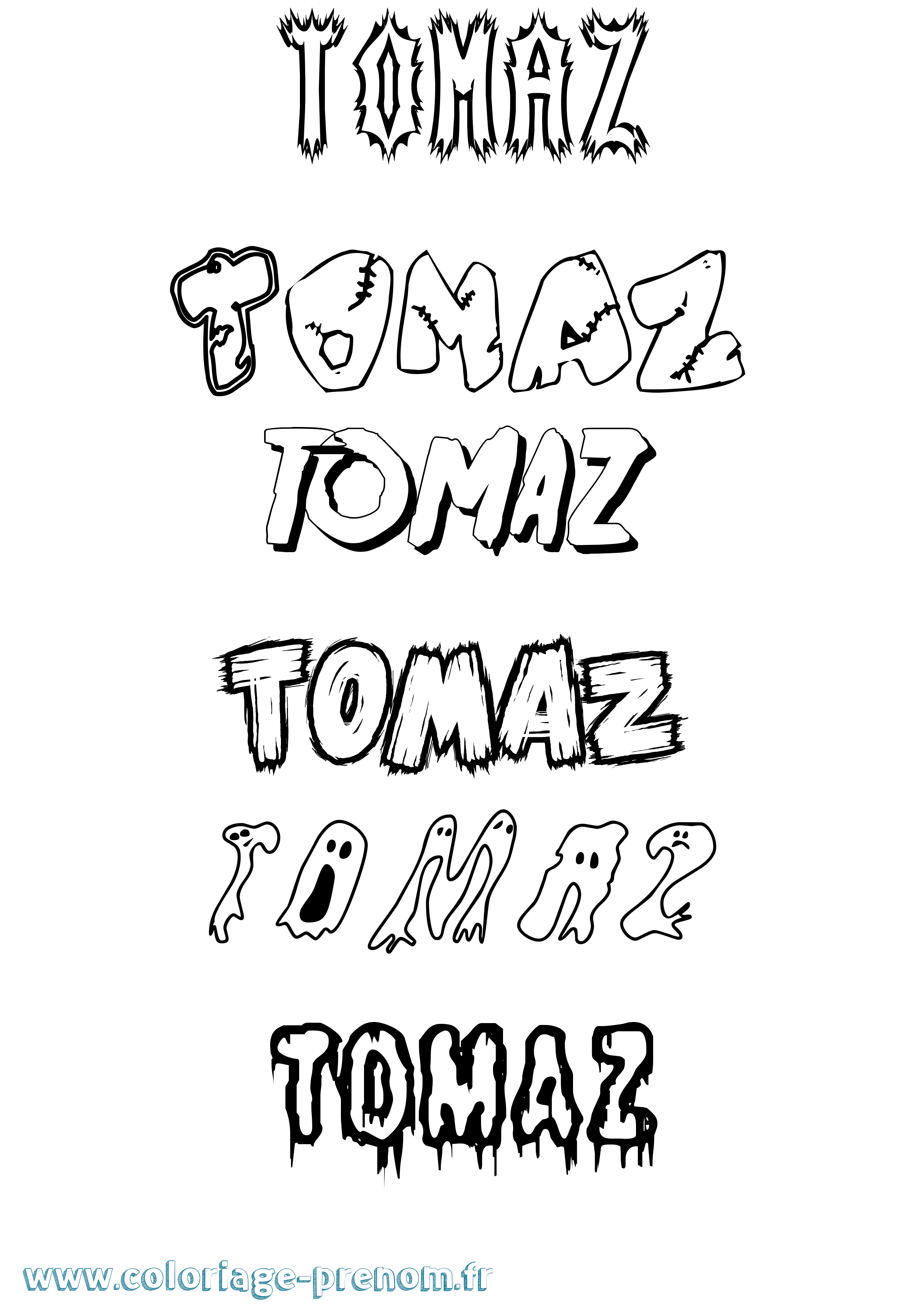 Coloriage Tomaz Frisson Coloriage prénom Tomaz Frisson