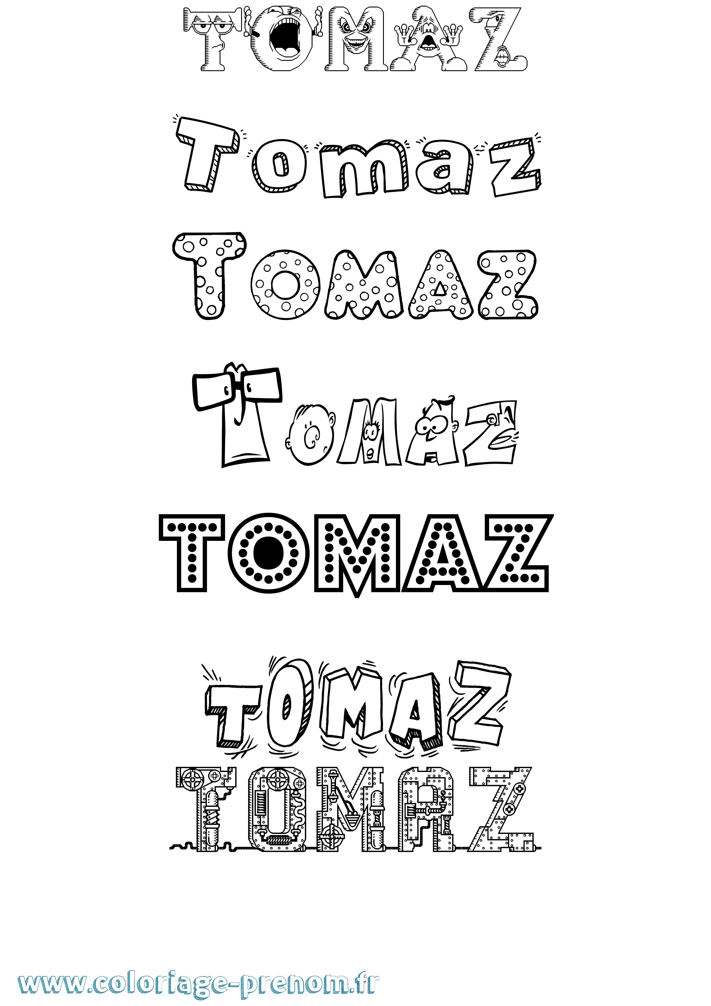 Coloriage Tomaz Fun Coloriage prénom Tomaz Fun